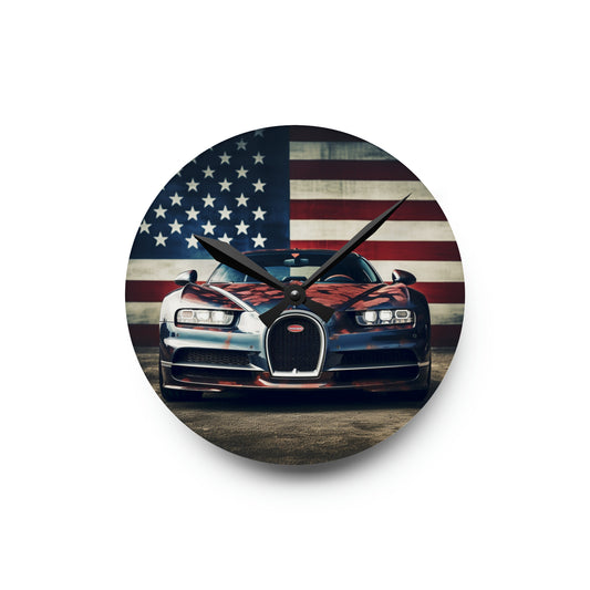 Acrylic Wall Clock Bugatti Flag 3