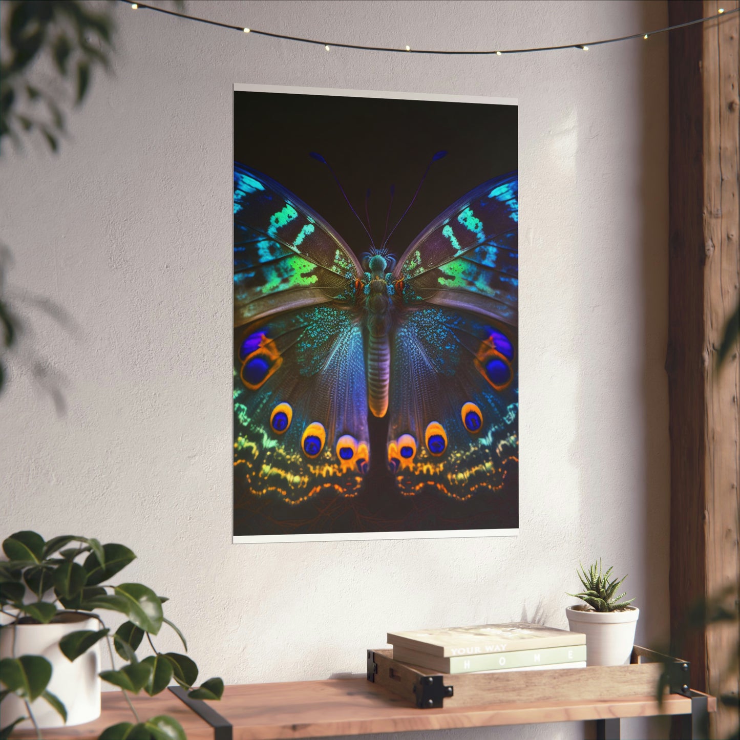 Premium Matte Vertical Posters Neon Hue Butterfly 3