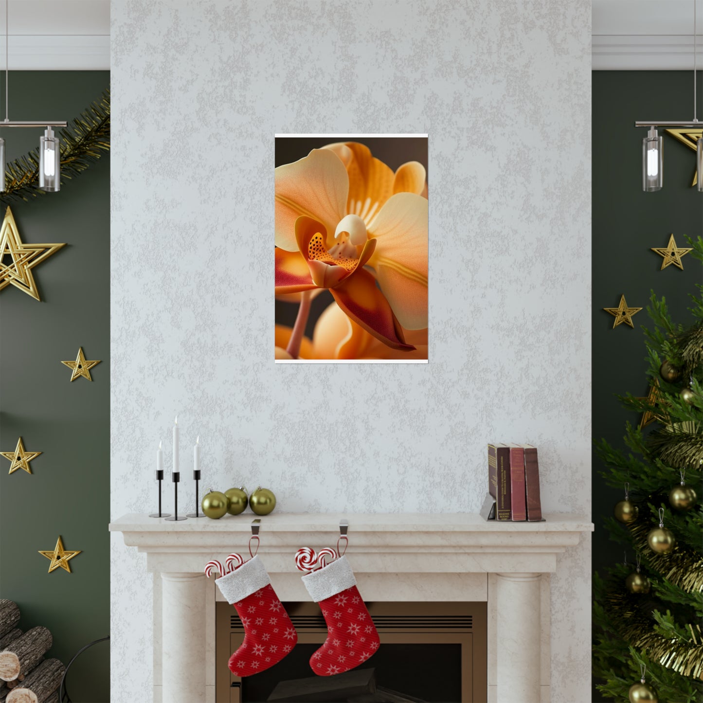 Premium Matte Vertical Posters Orange Orchid 3