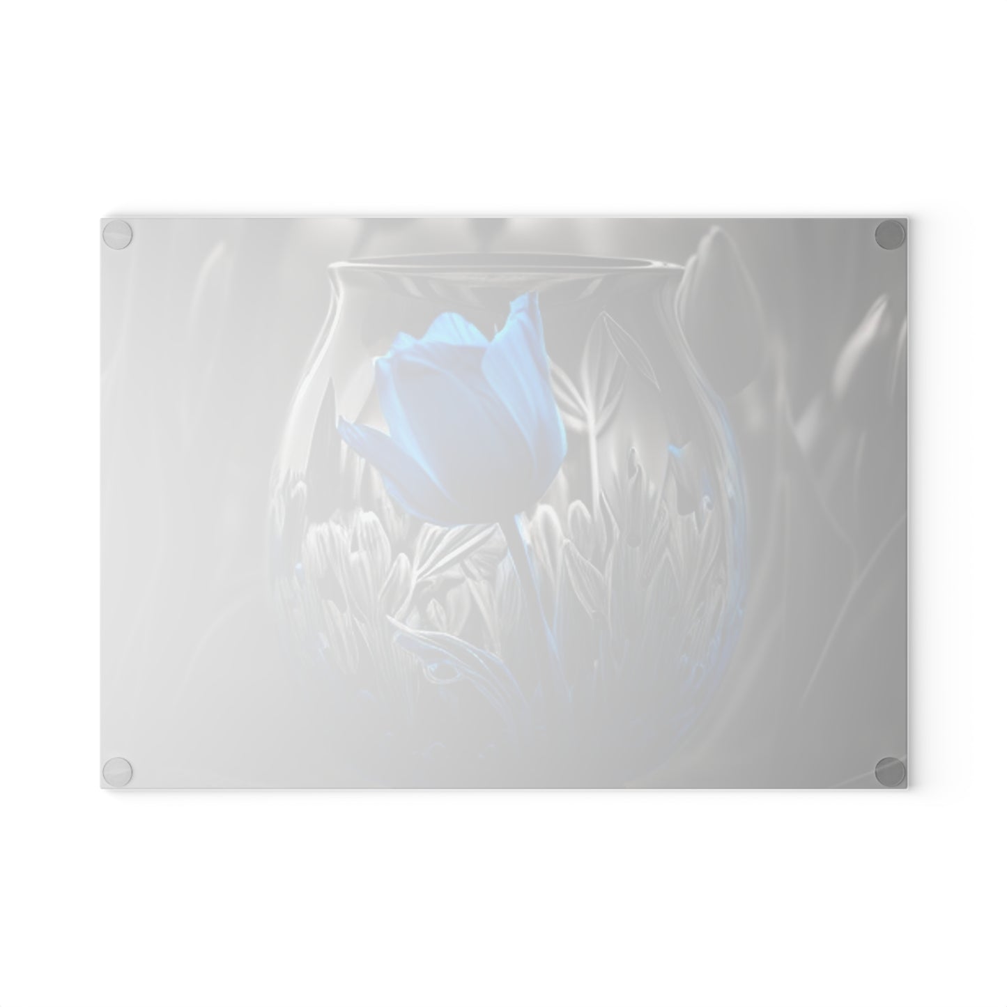 Glass Cutting Board Tulip Blue 1