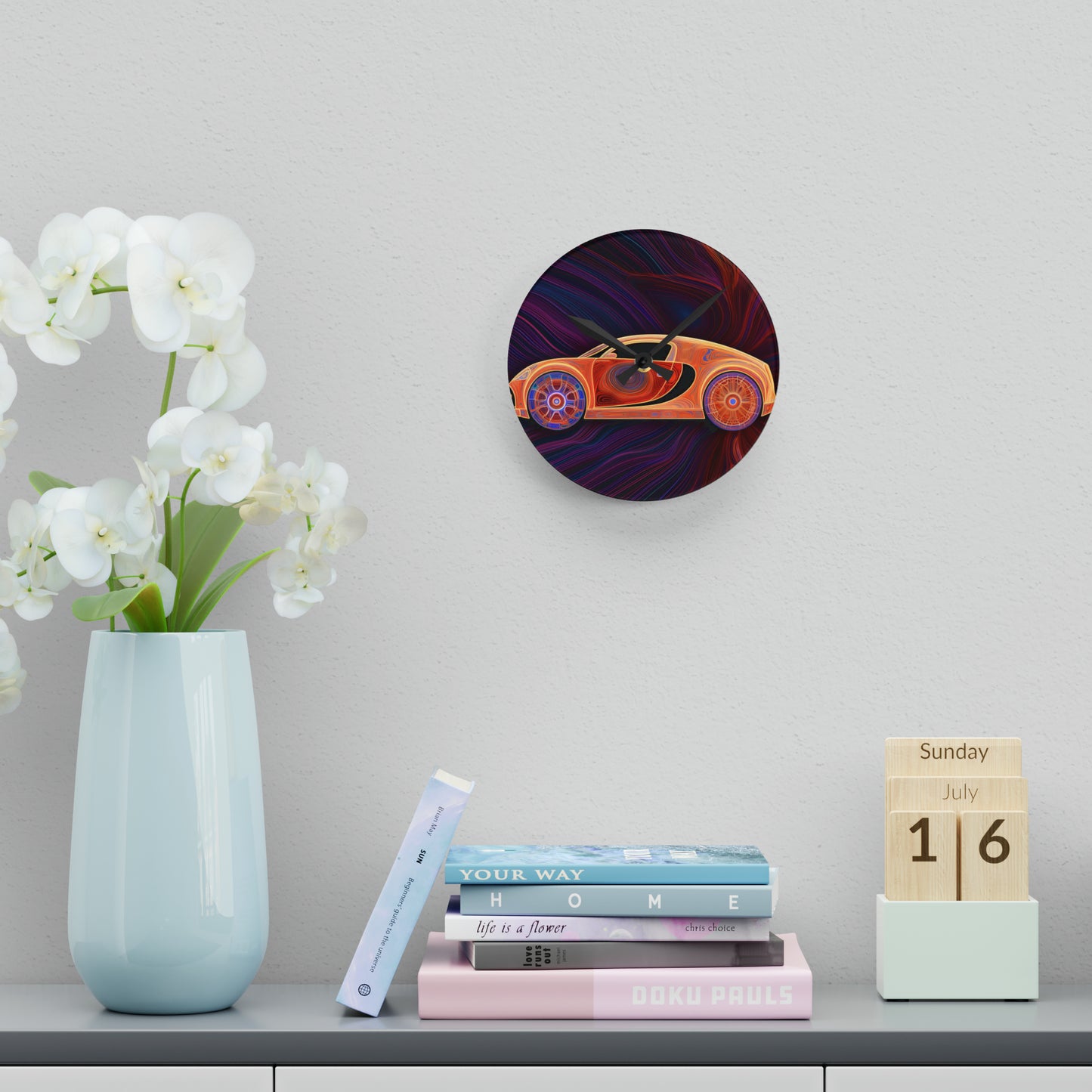 Acrylic Wall Clock Bugatti Abstract Concept 2