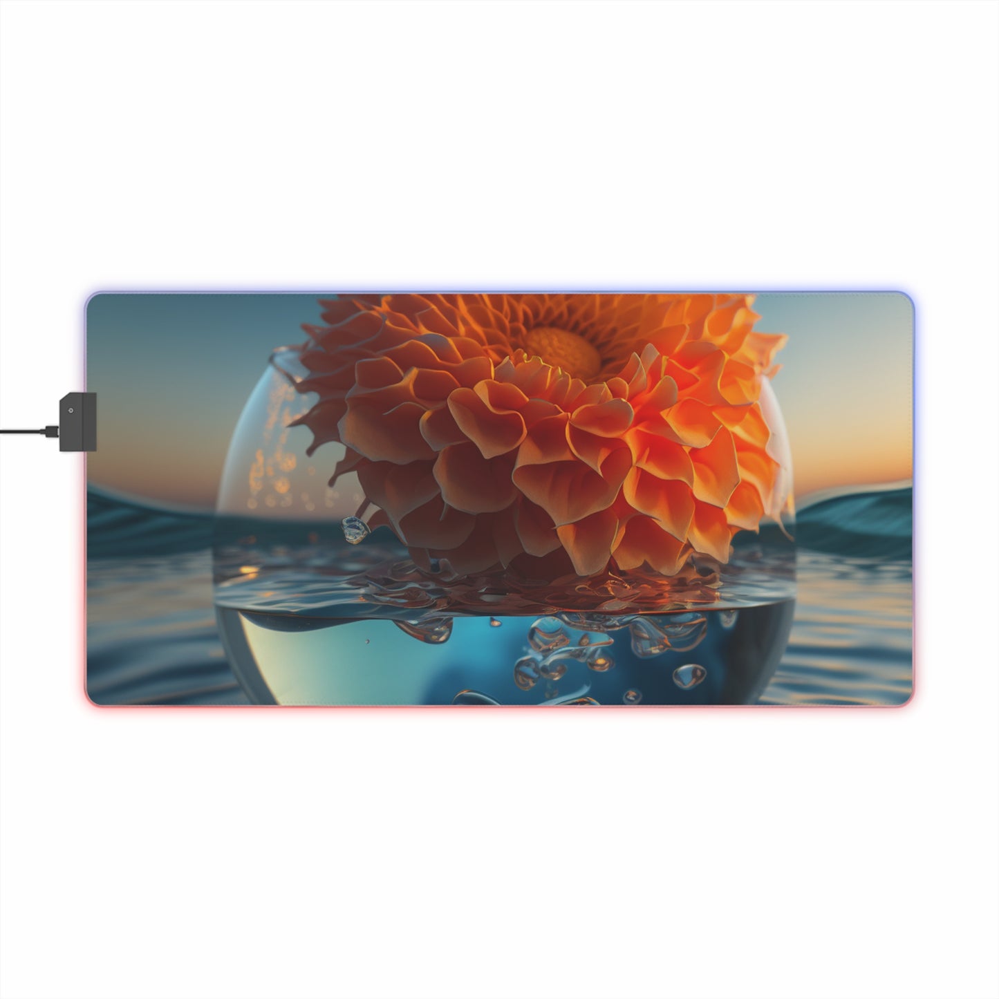 LED Gaming Mouse Pad Dahlia Orange 4