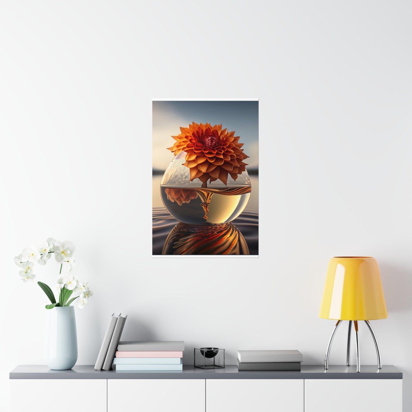 Premium Matte Vertical Posters Dahlia Orange 1