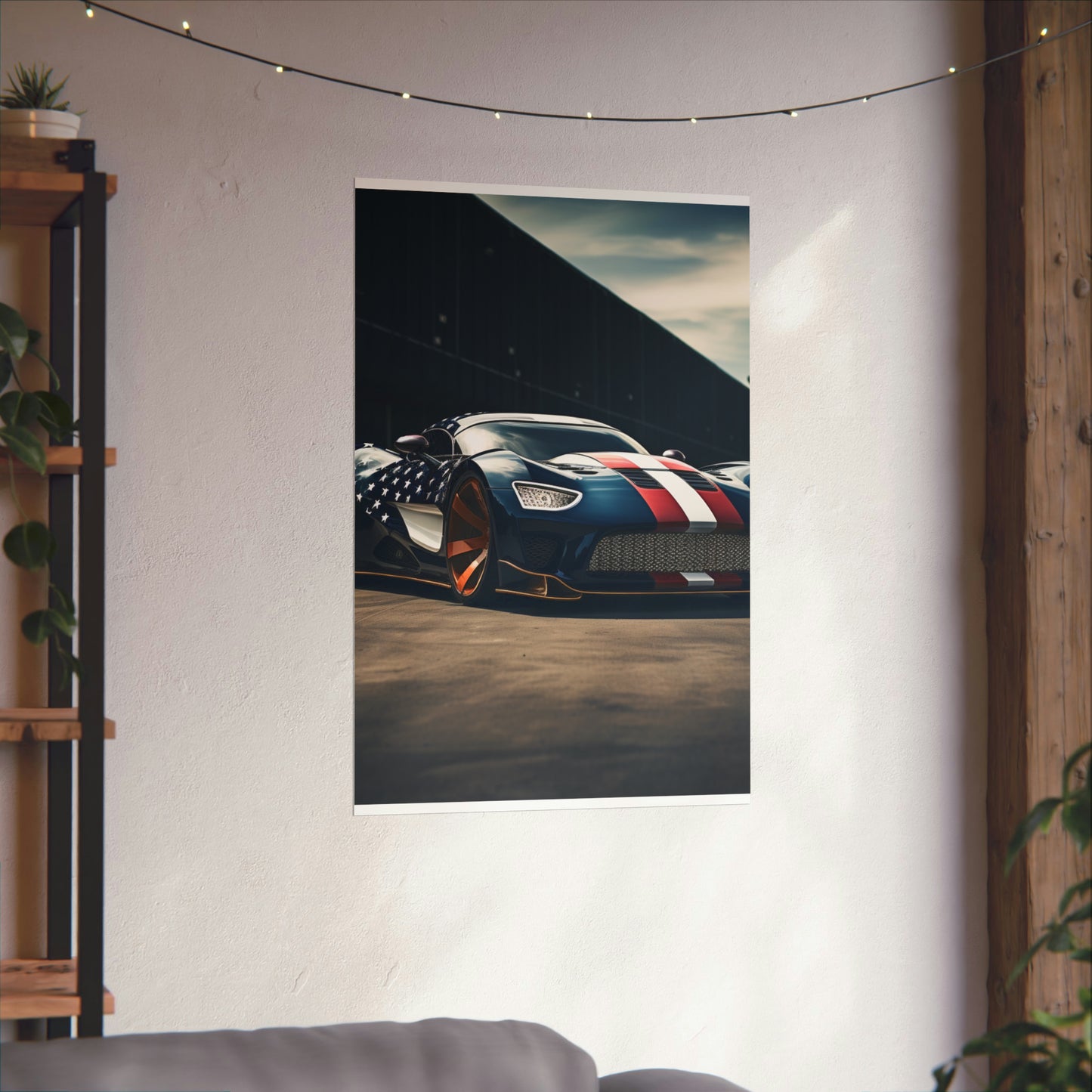 Premium Matte Vertical Posters Bugatti Flag American 2