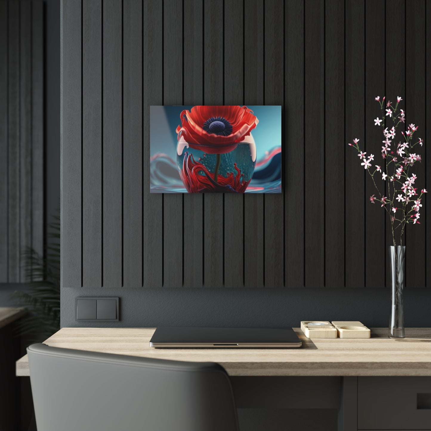 Acrylic Prints Red Anemone in a Vase 2