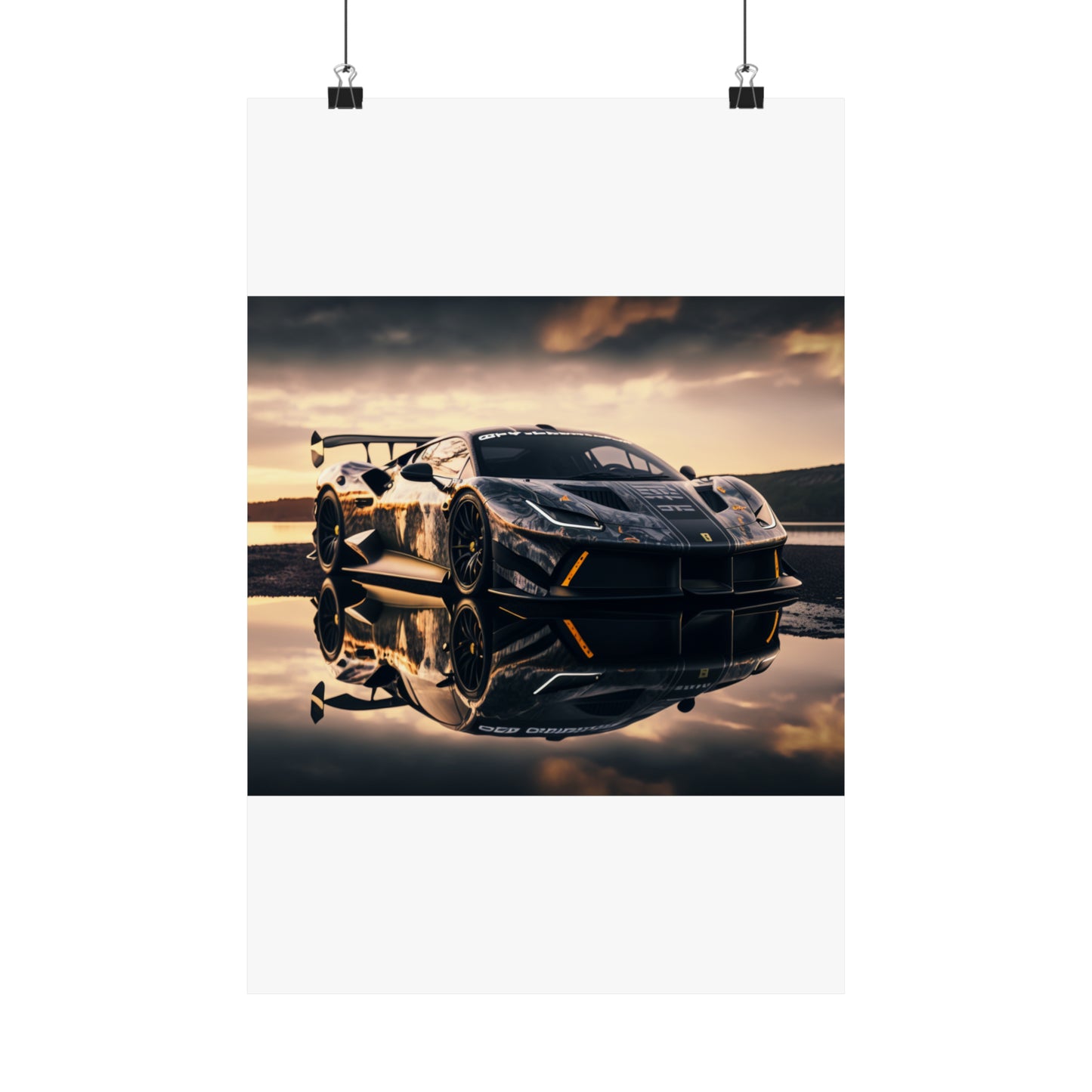 Premium Matte Vertical Posters Ferrari Lake 2