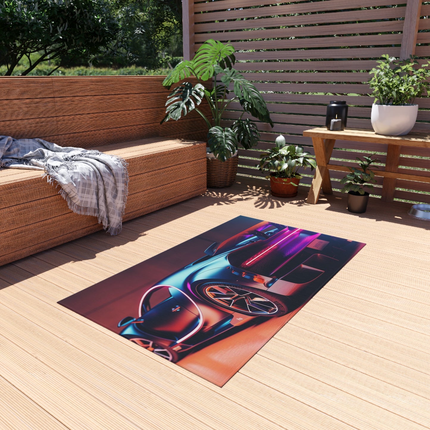 Outdoor Rug  Hyper Bugatti Neon Chiron 2