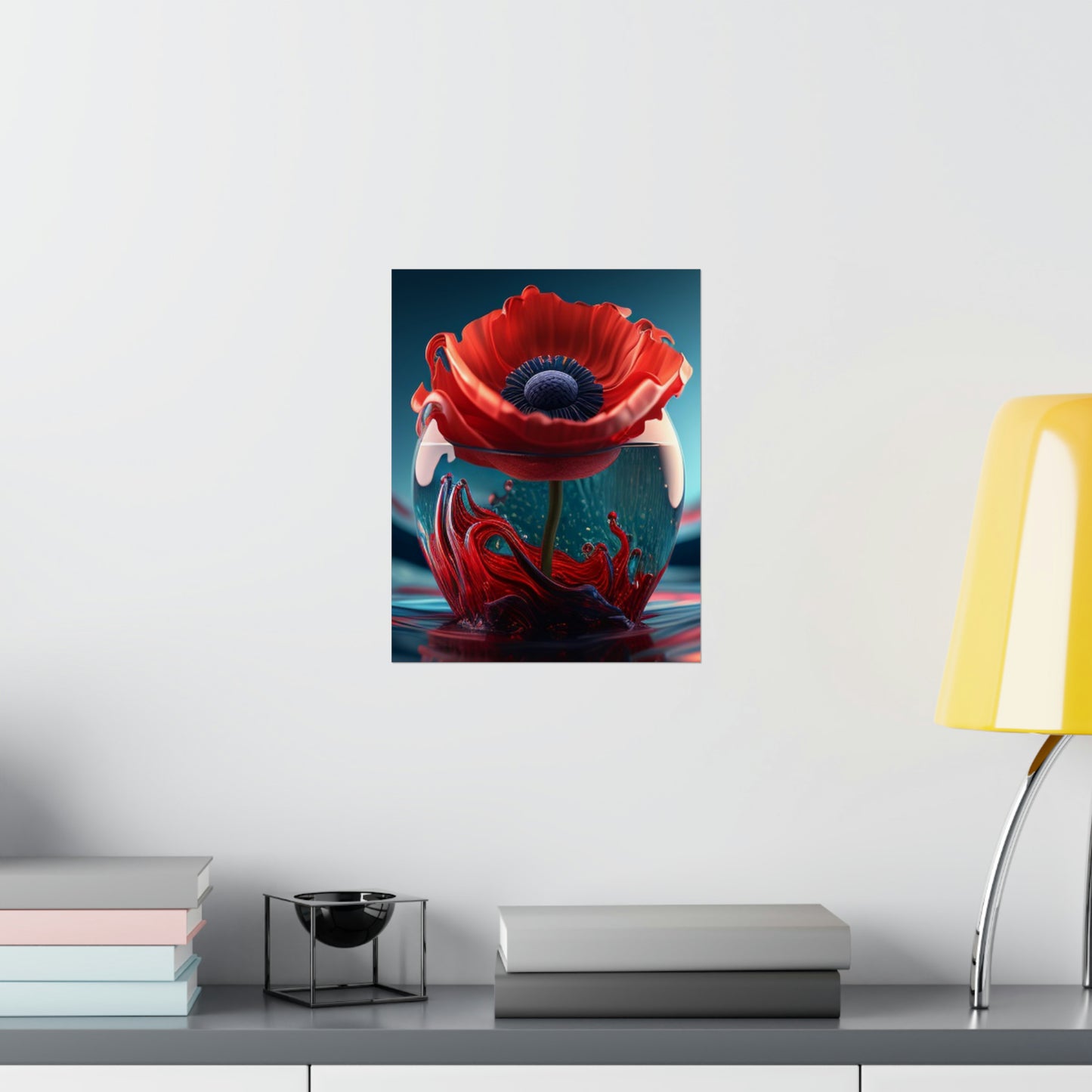 Premium Matte Vertical Posters Red Anemone in a Vase 2