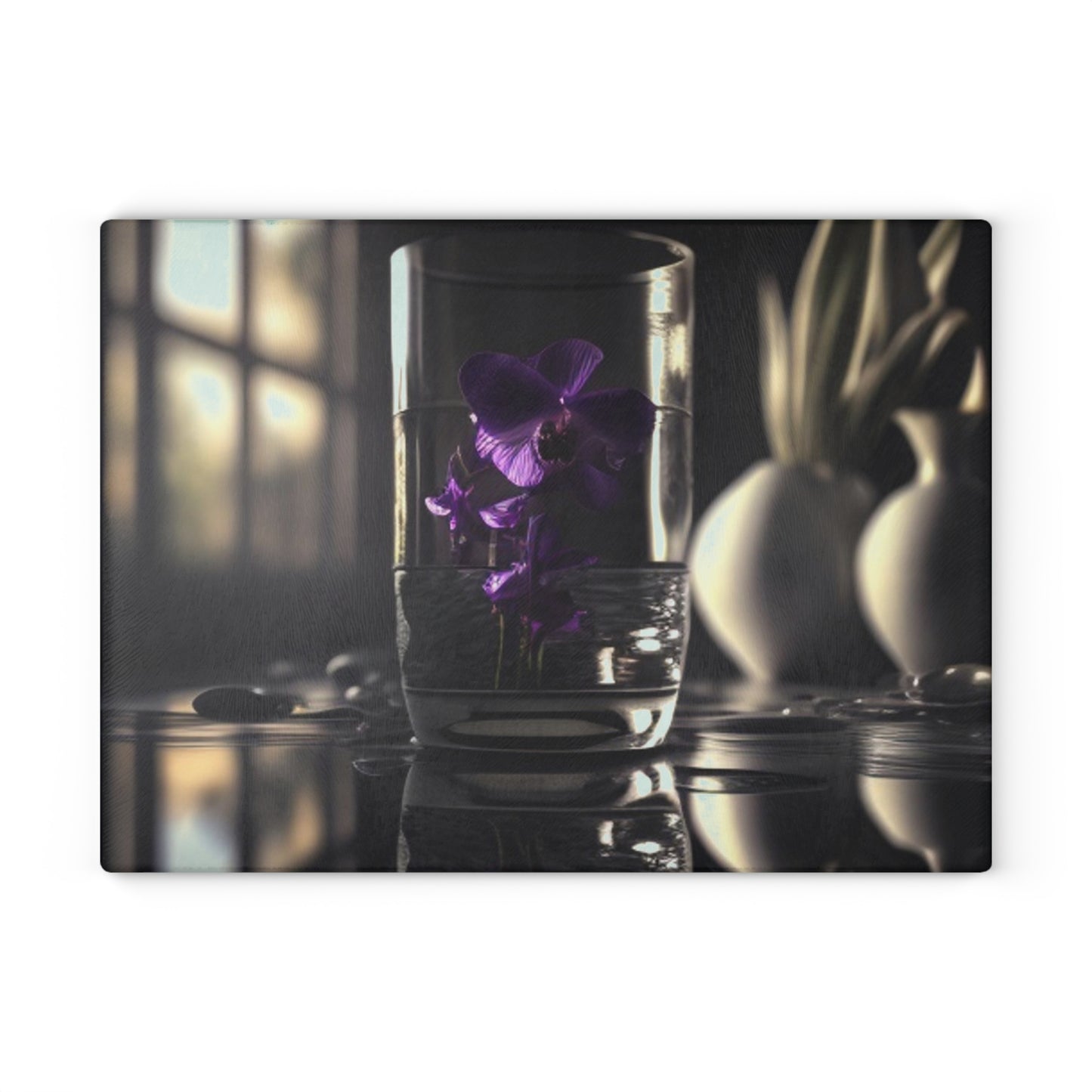 Glass Cutting Board Purple Orchid Glass vase 4