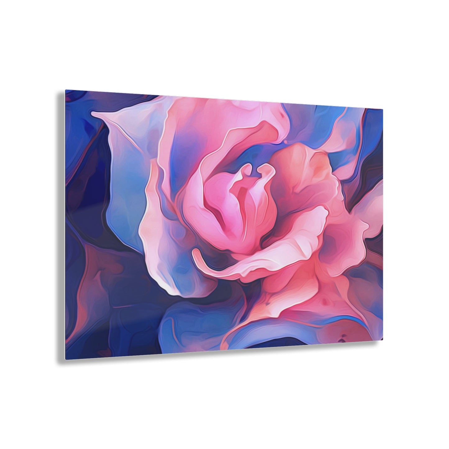 Acrylic Prints Pink & Blue Tulip Rose 1