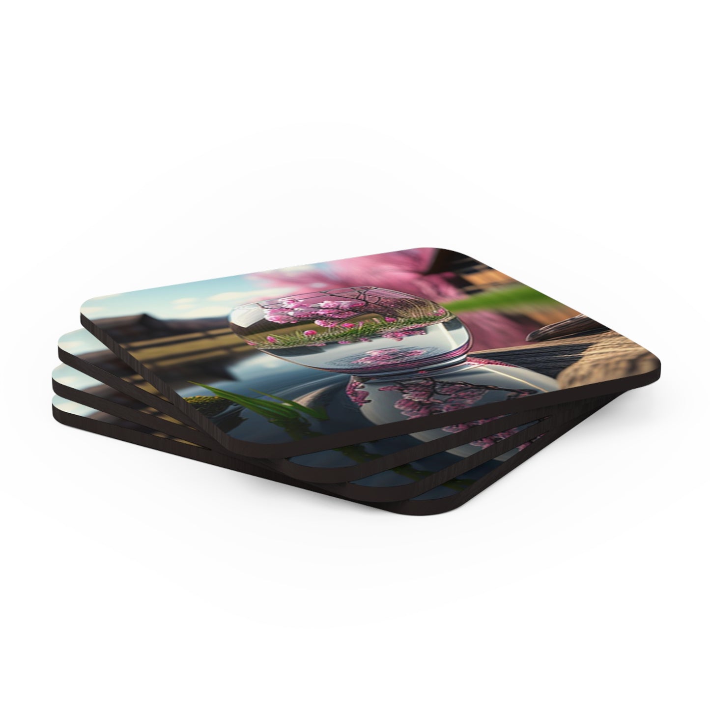 Corkwood Coaster Set Cherry Blossom 2