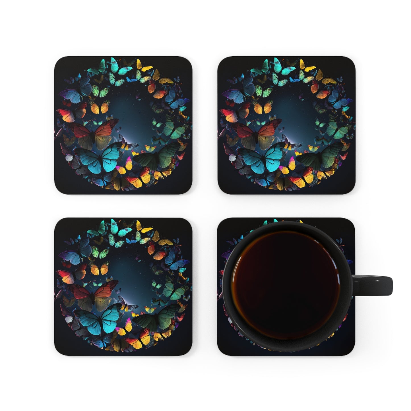 Corkwood Coaster Set Moon Butterfly 3