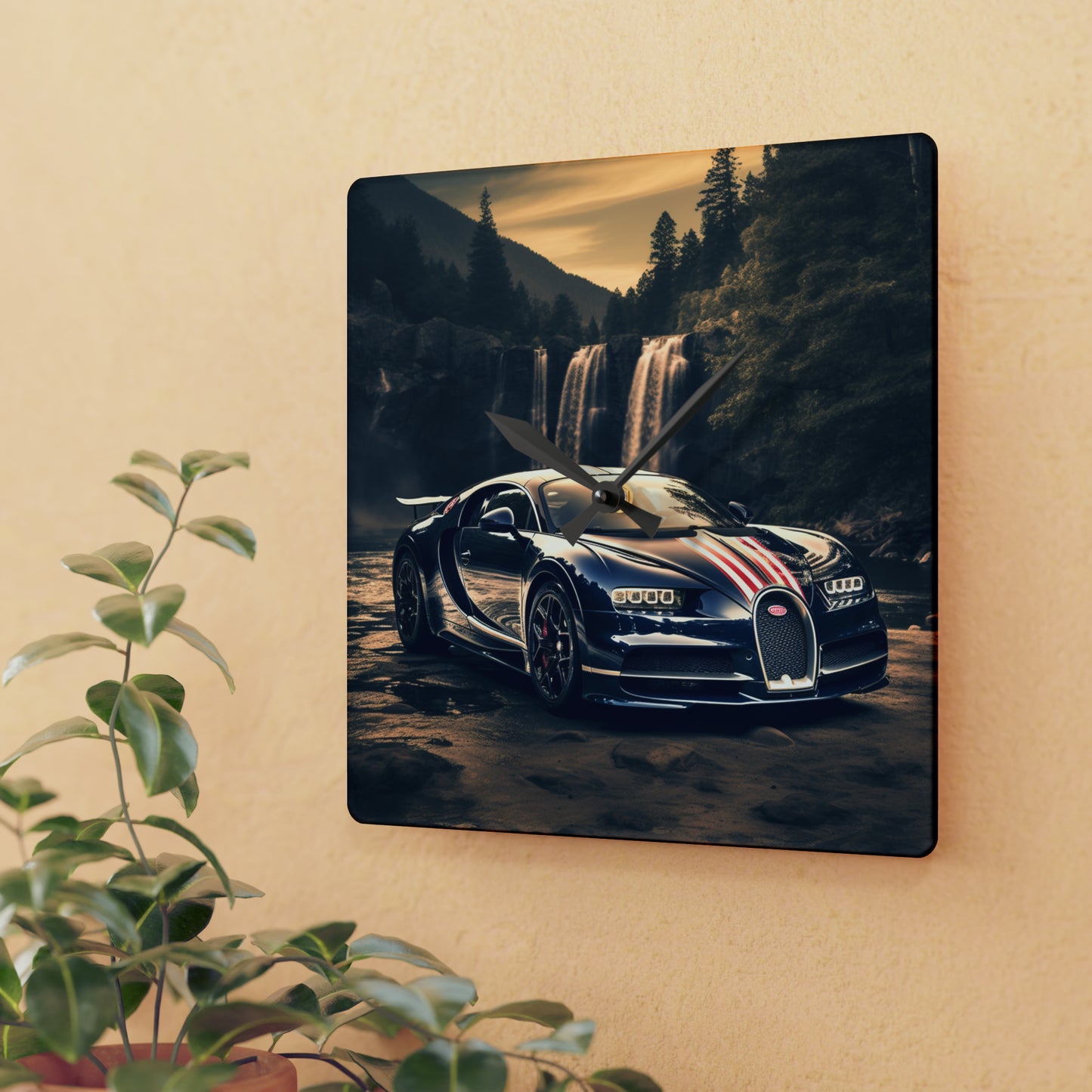 Acrylic Wall Clock Bugatti Waterfall 2