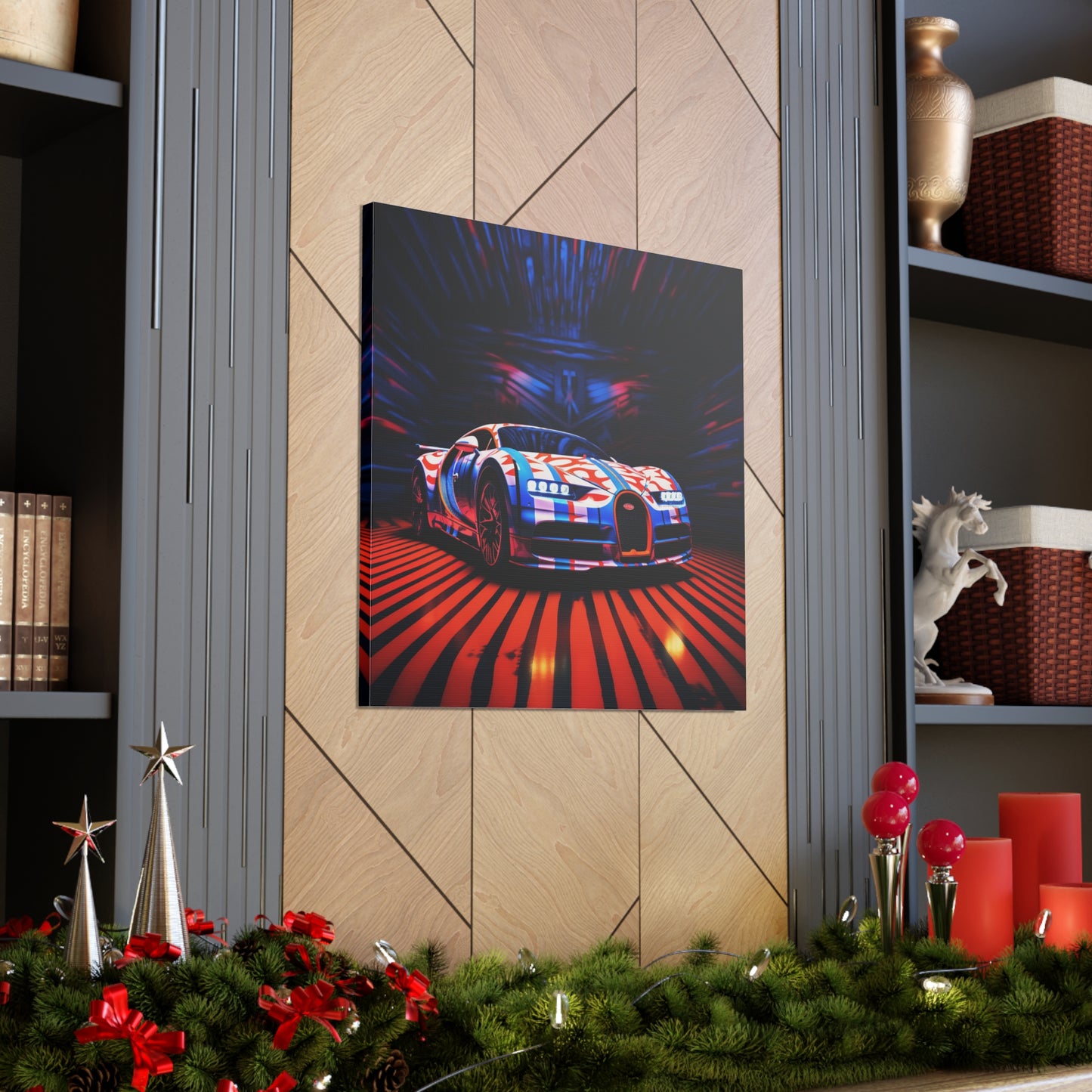 Canvas Gallery Wraps Macro Bugatti American Flag 1