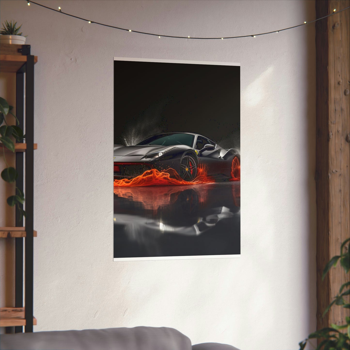 Premium Matte Vertical Posters Ferrari Water Splash 3