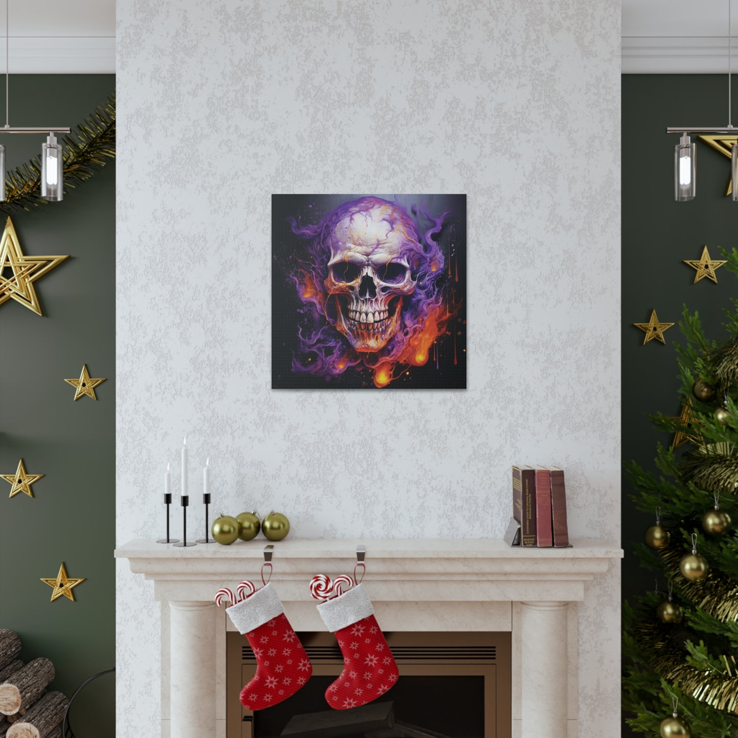 Canvas Gallery Wraps Skull Flames 2