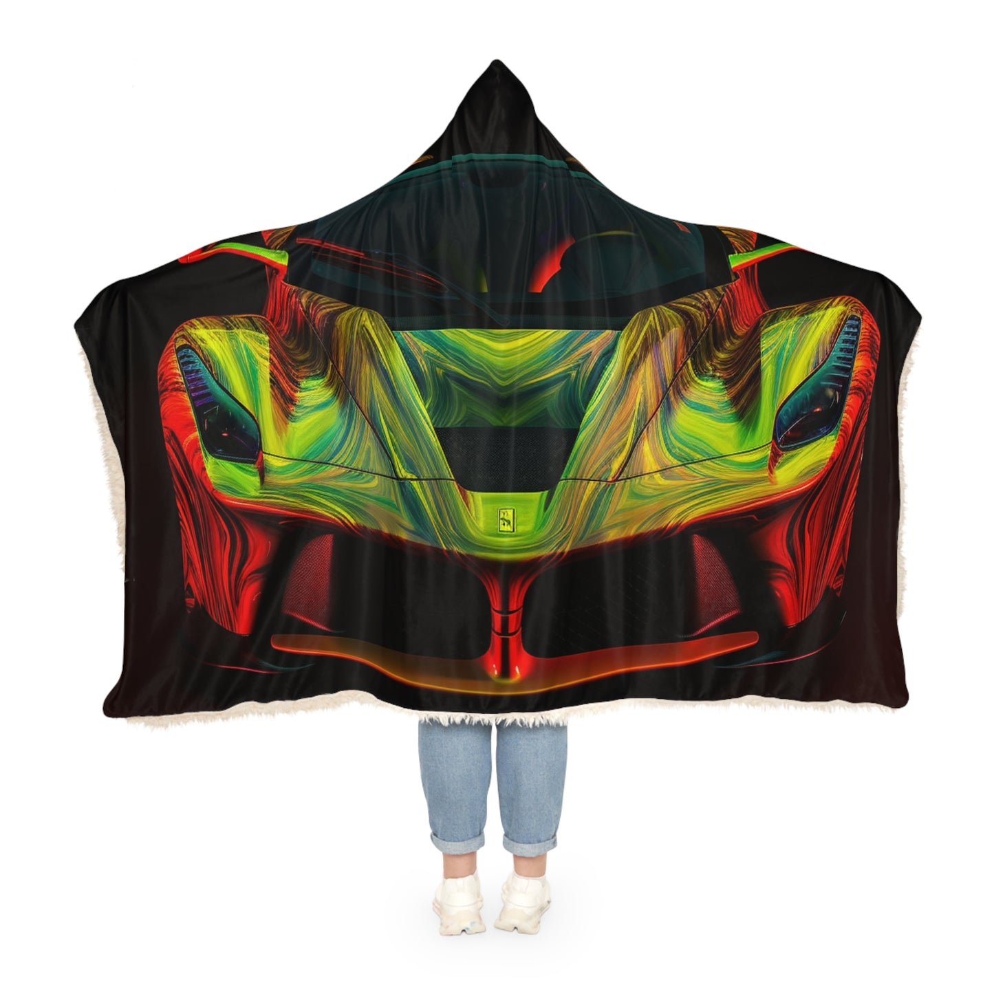 Snuggle Hooded Blanket Ferrari Neon 1
