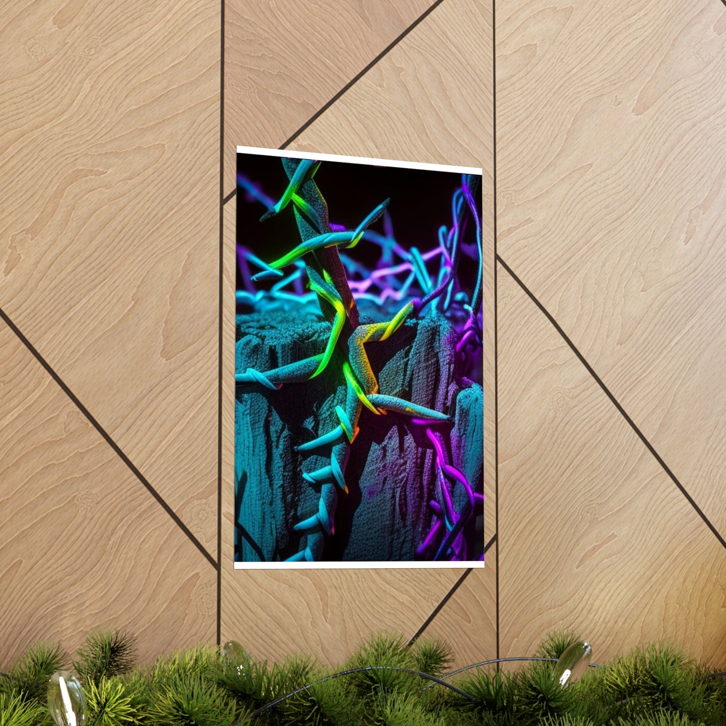 Premium Matte Vertical Posters Macro Neon Barbs 3