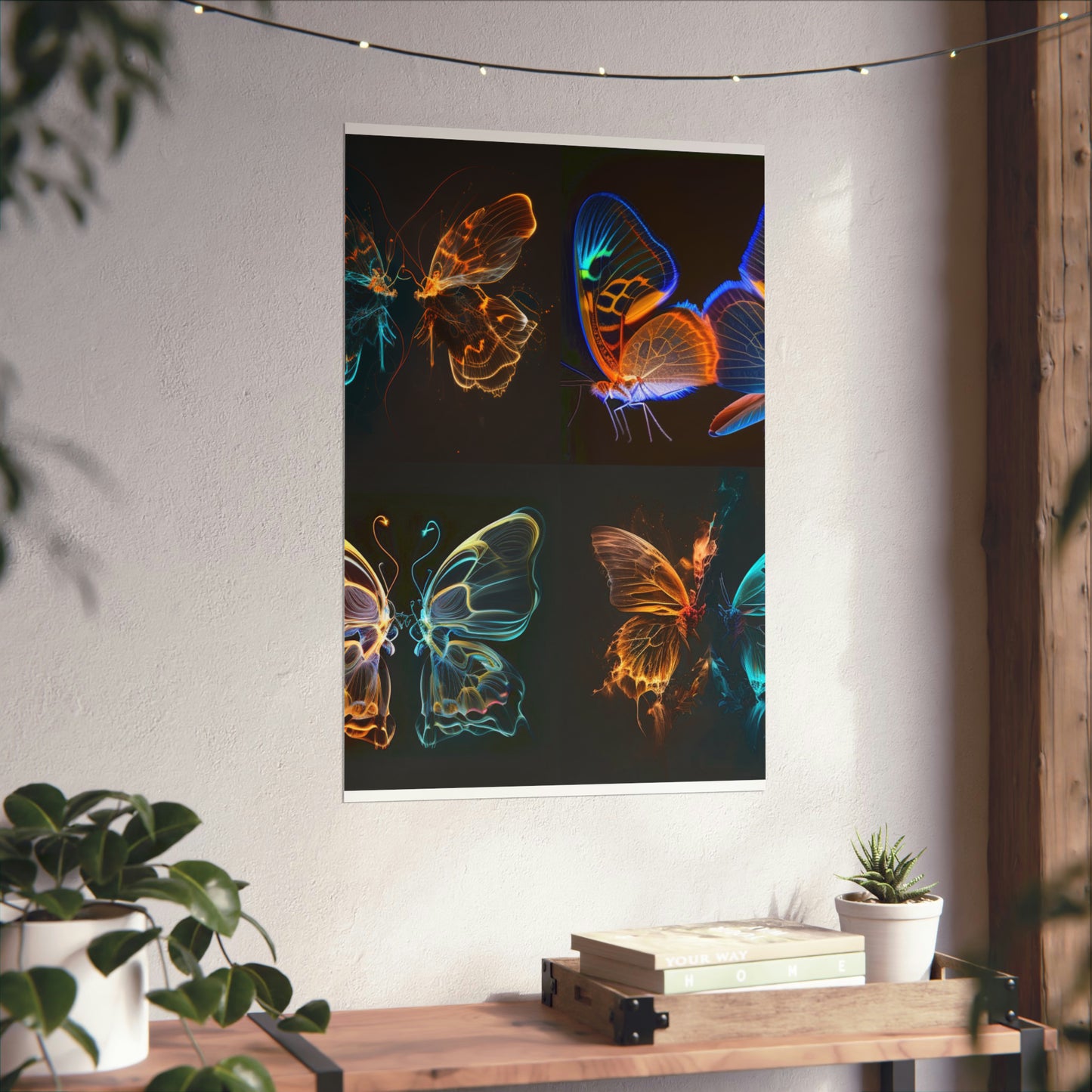 Premium Matte Vertical Posters Neon Glo Butterfly 5