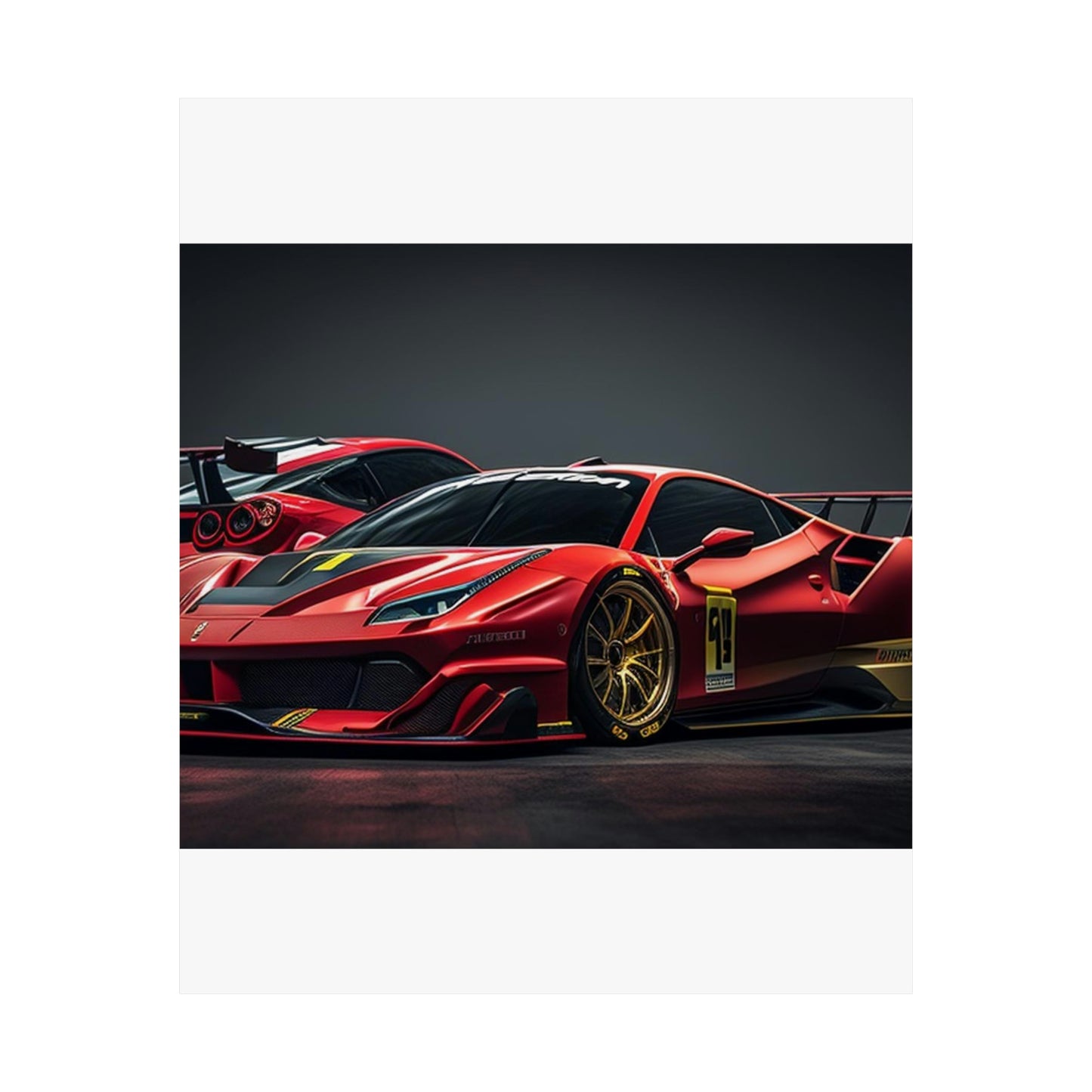 Premium Matte Vertical Posters Ferrari Red 3