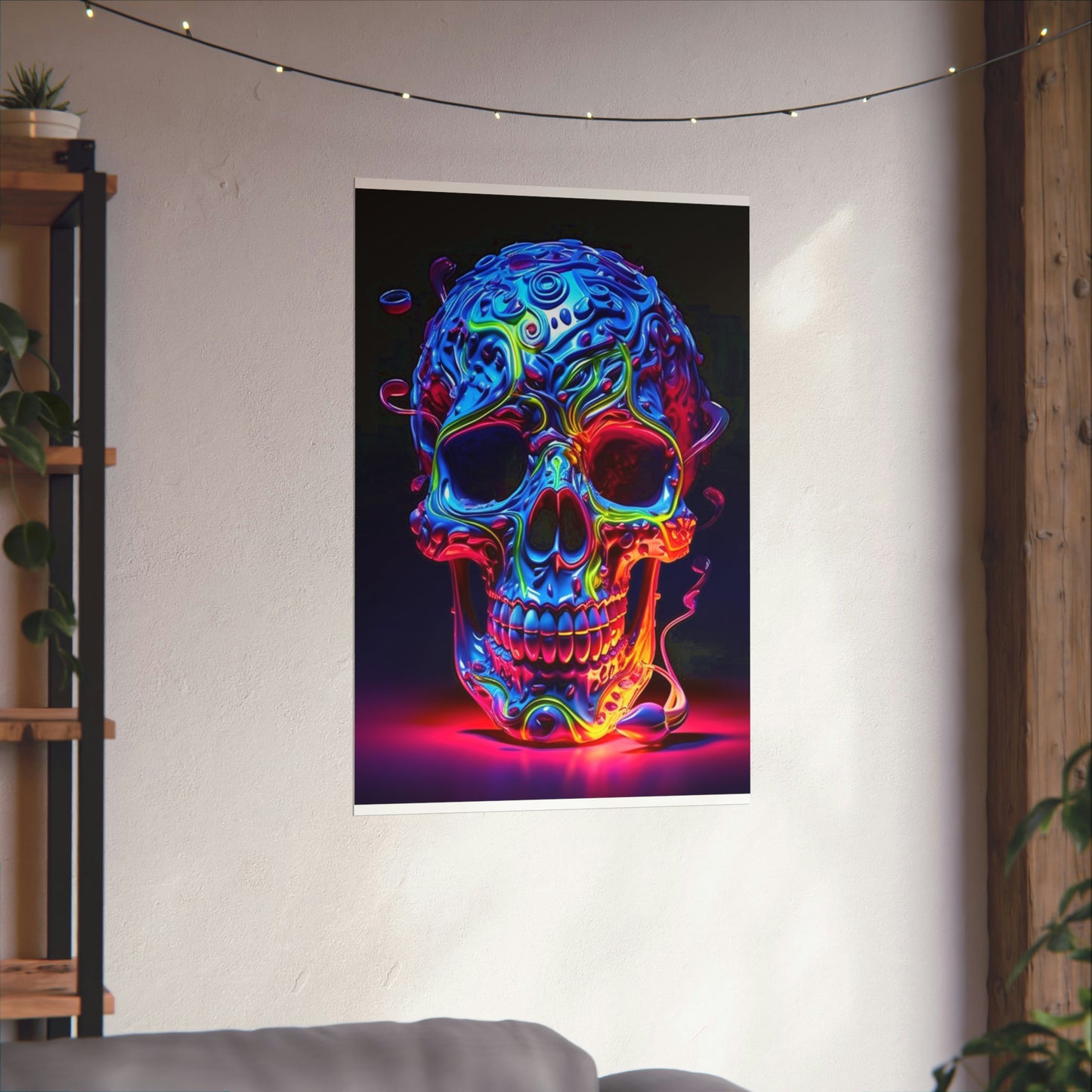 Premium Matte Vertical Posters Macro Skull Color 3