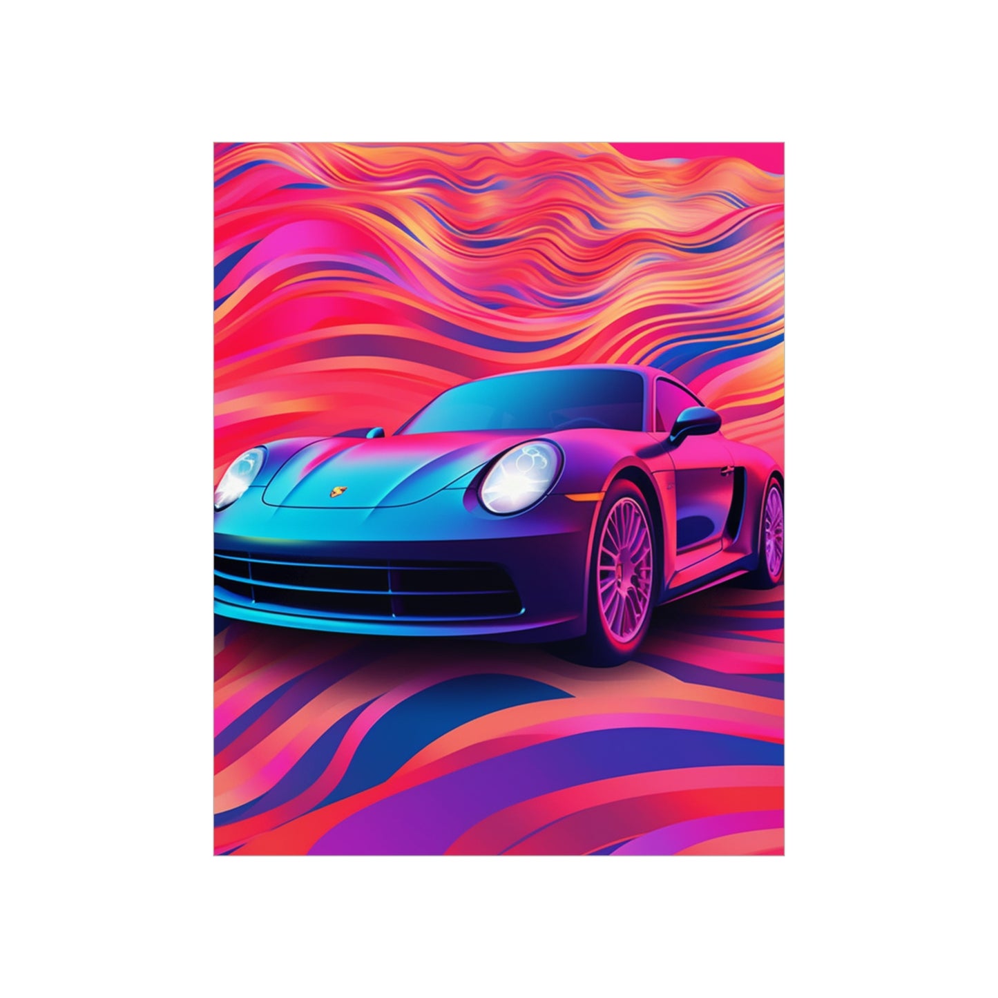 Premium Matte Vertical Posters Porsche Water Fusion 3