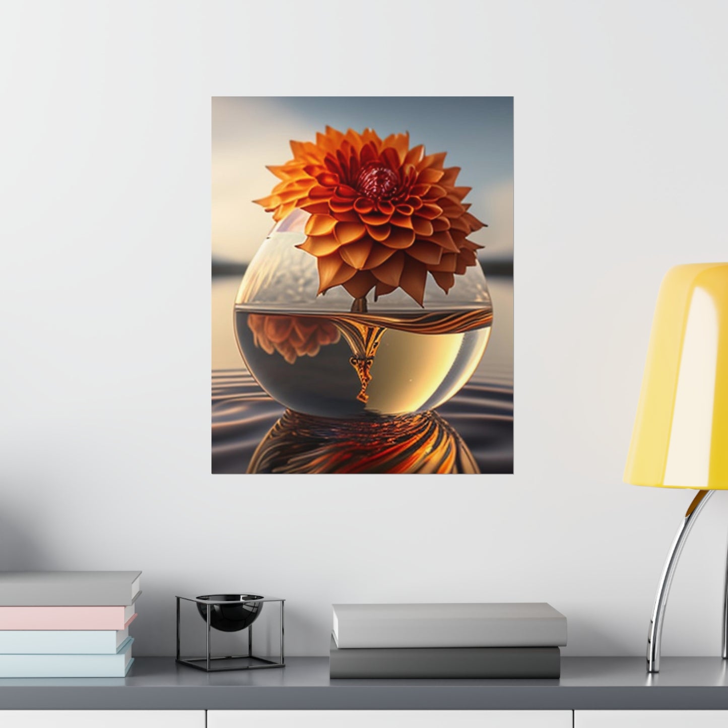 Premium Matte Vertical Posters Dahlia Orange 1