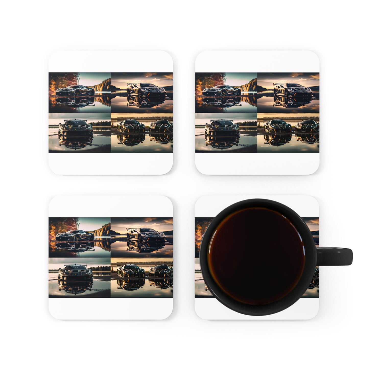 Corkwood Coaster Set Ferrari Lake 5