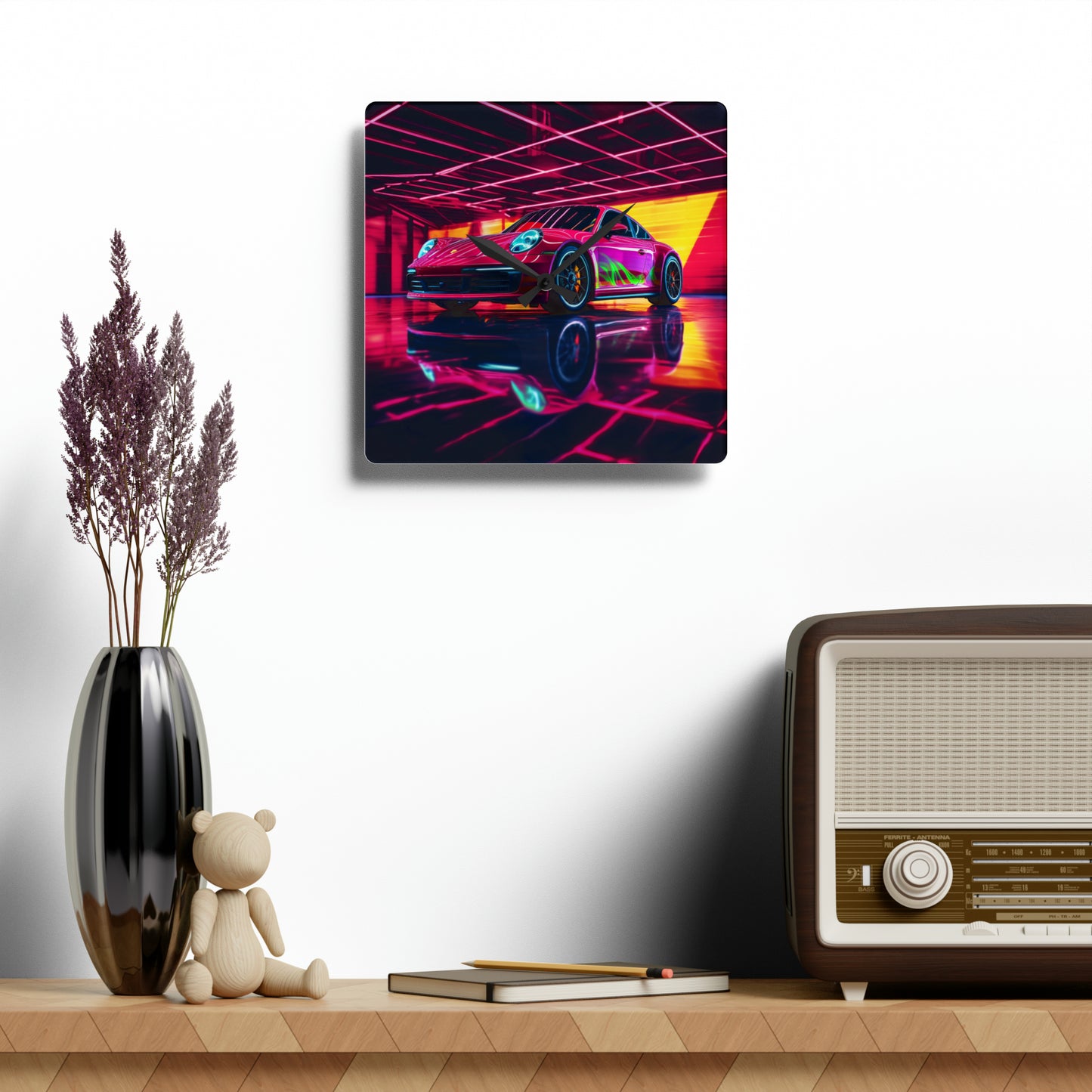 Acrylic Wall Clock Macro Porsche 3