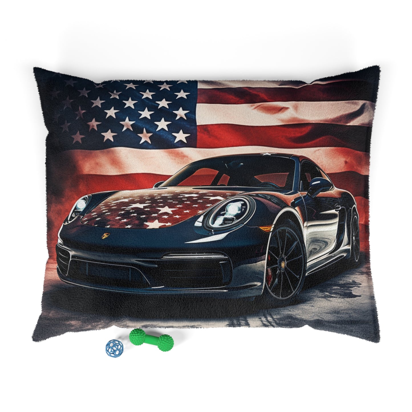 Pet Bed Abstract American Flag Background Porsche 2