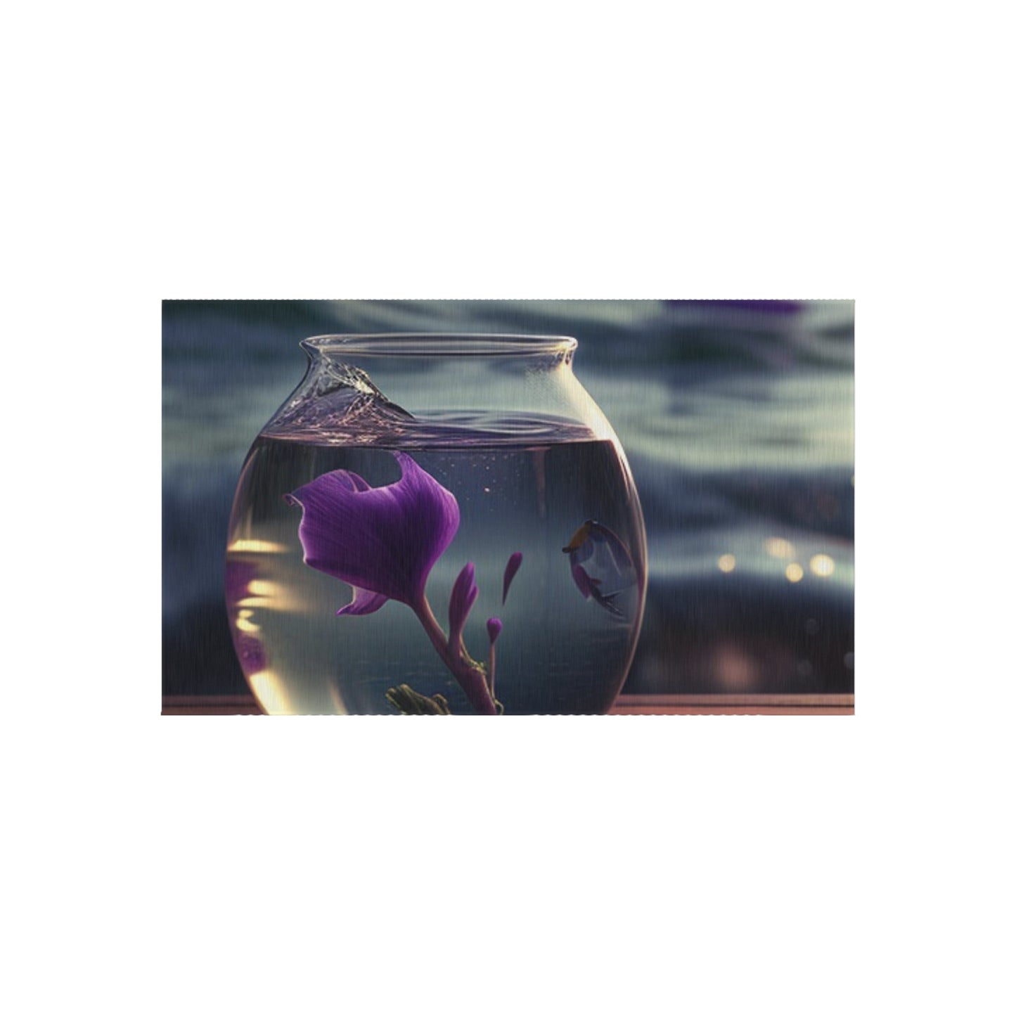 Outdoor Rug  Purple Sweet pea in a vase 1