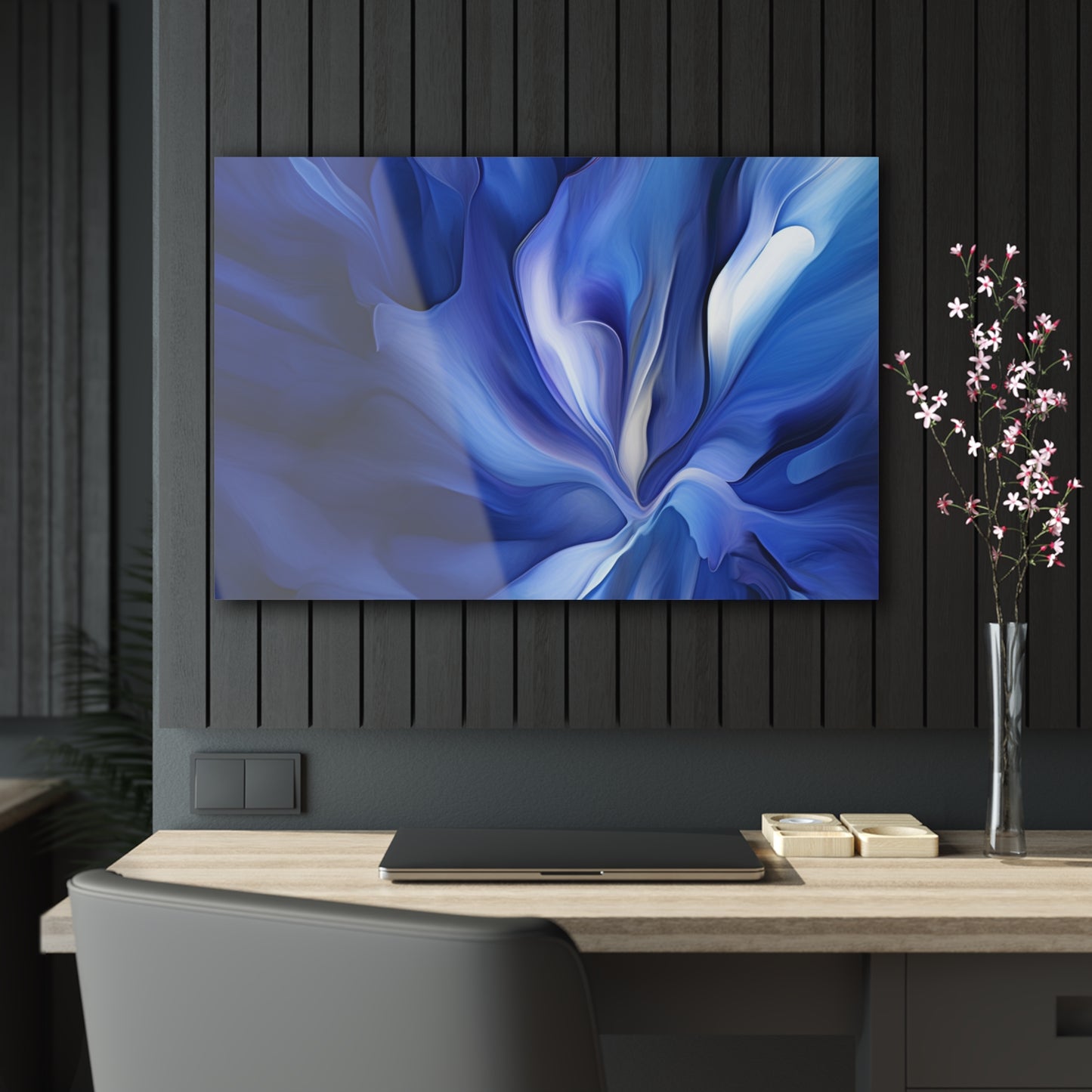 Acrylic Prints Abstract Blue Tulip 3