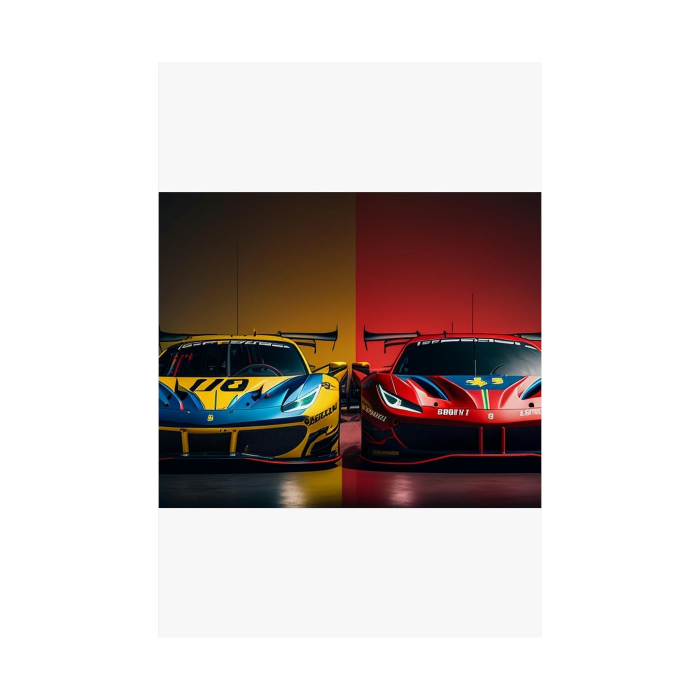 Premium Matte Vertical Posters Ferrari Red Blue 3