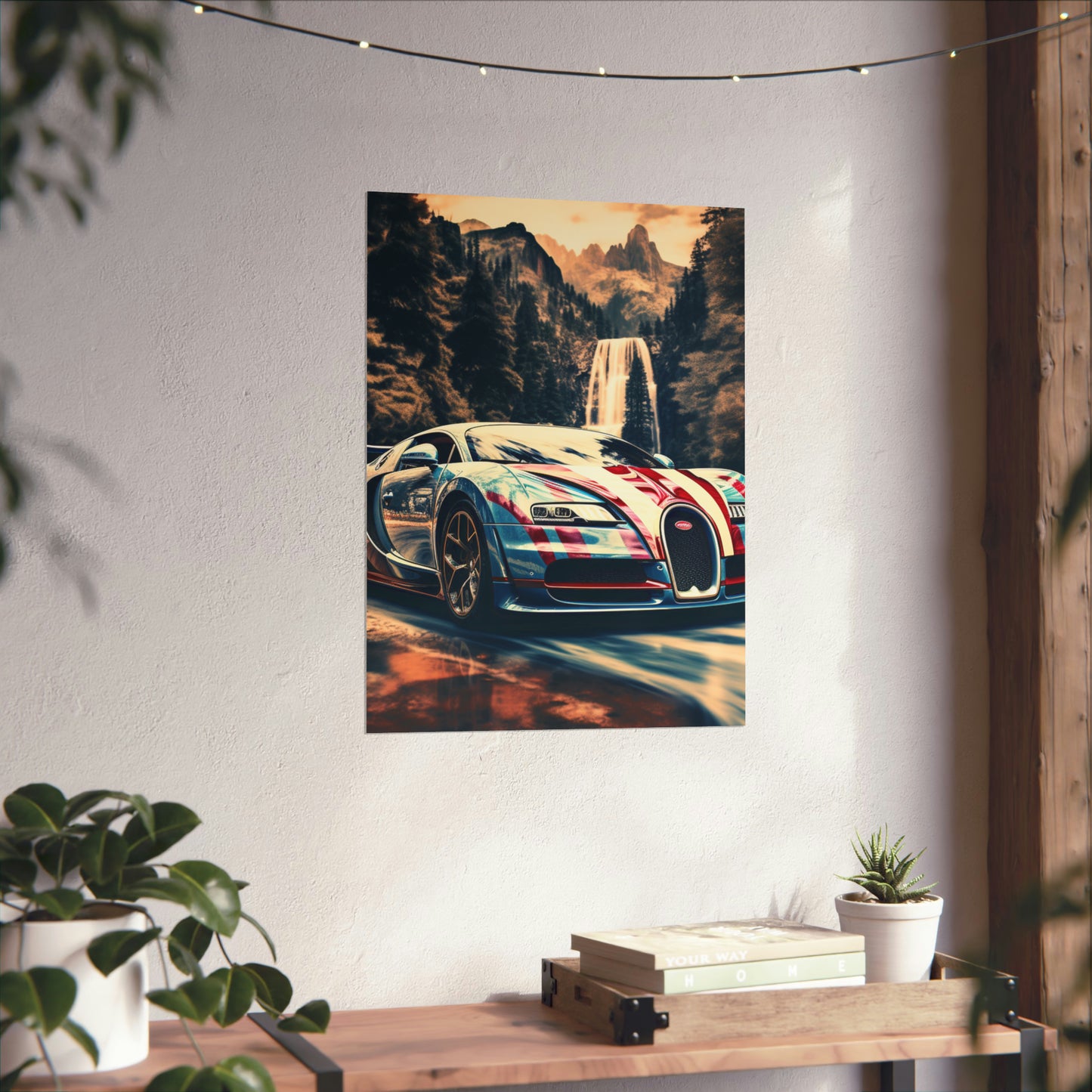 Premium Matte Vertical Posters Bugatti Waterfall 1