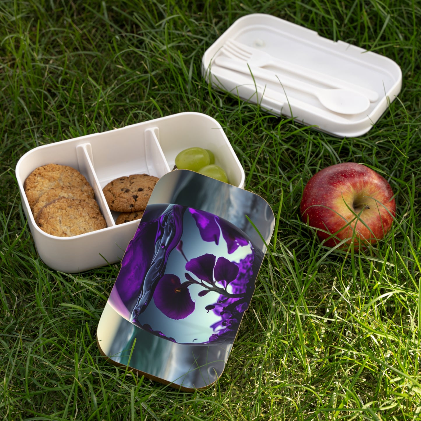 Bento Lunch Box Purple Sweet pea in a vase 4