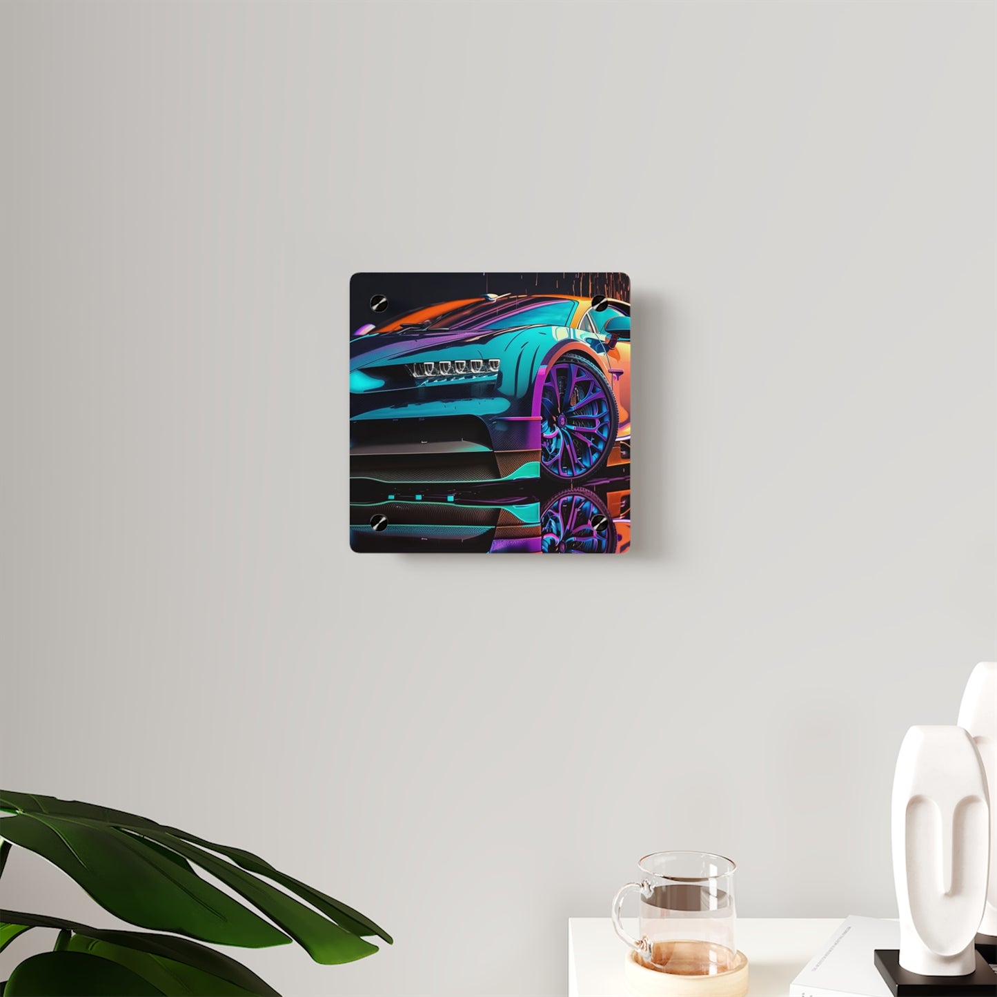 Acrylic Wall Art Panels Bugatti Neon Chiron 1