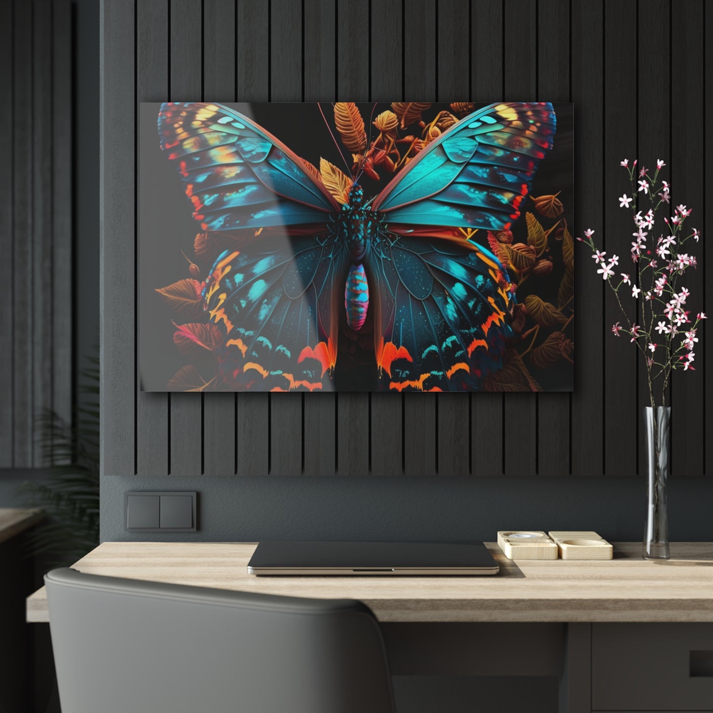 Acrylic Prints Hue Neon Butterfly 1