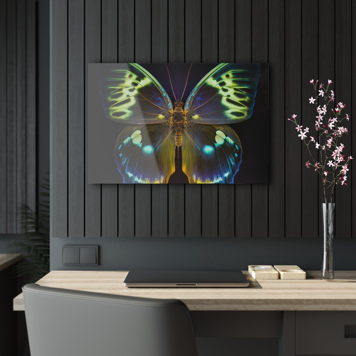 Acrylic Prints Neon Hue Butterfly 1