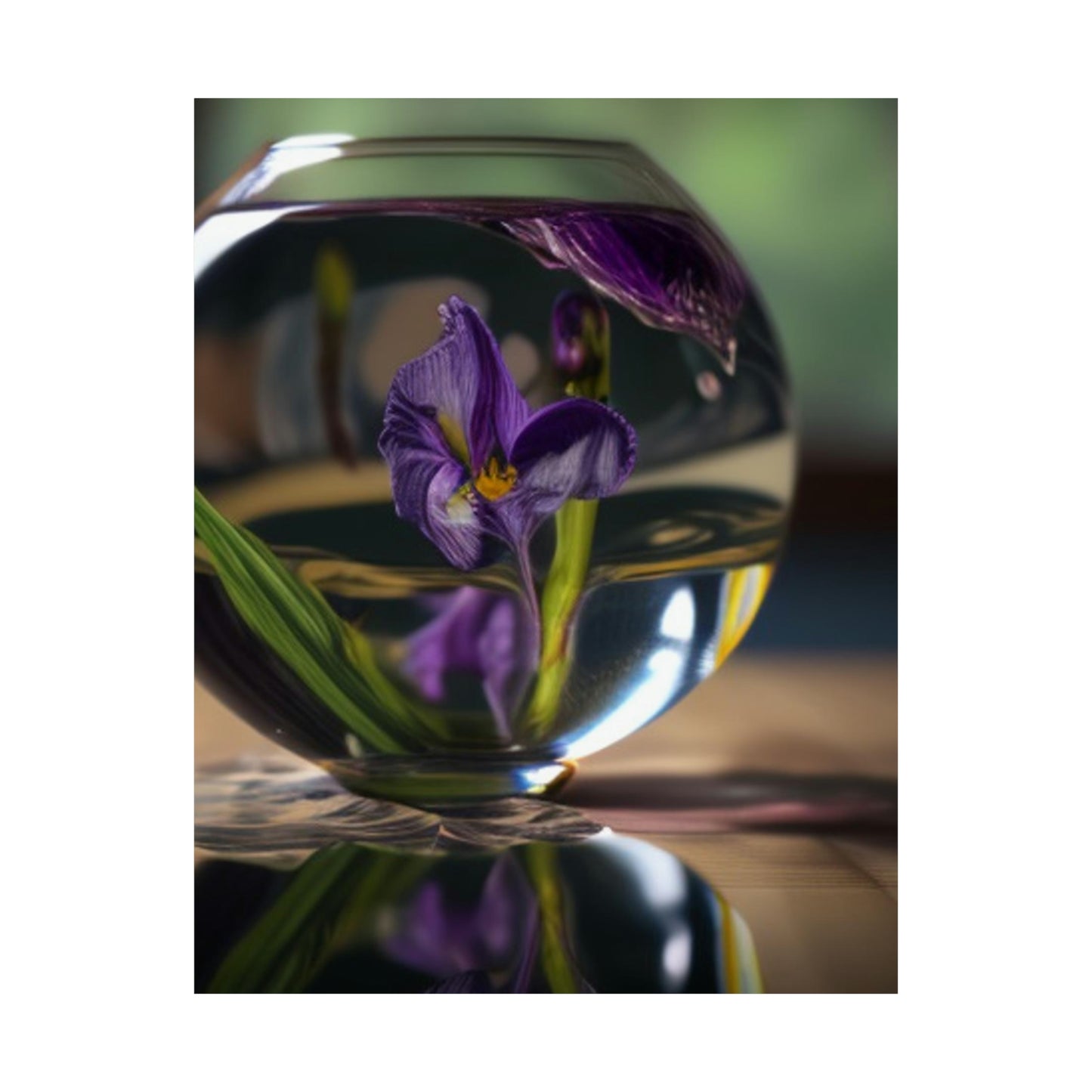 Premium Matte Vertical Posters Purple Iris in a vase 1