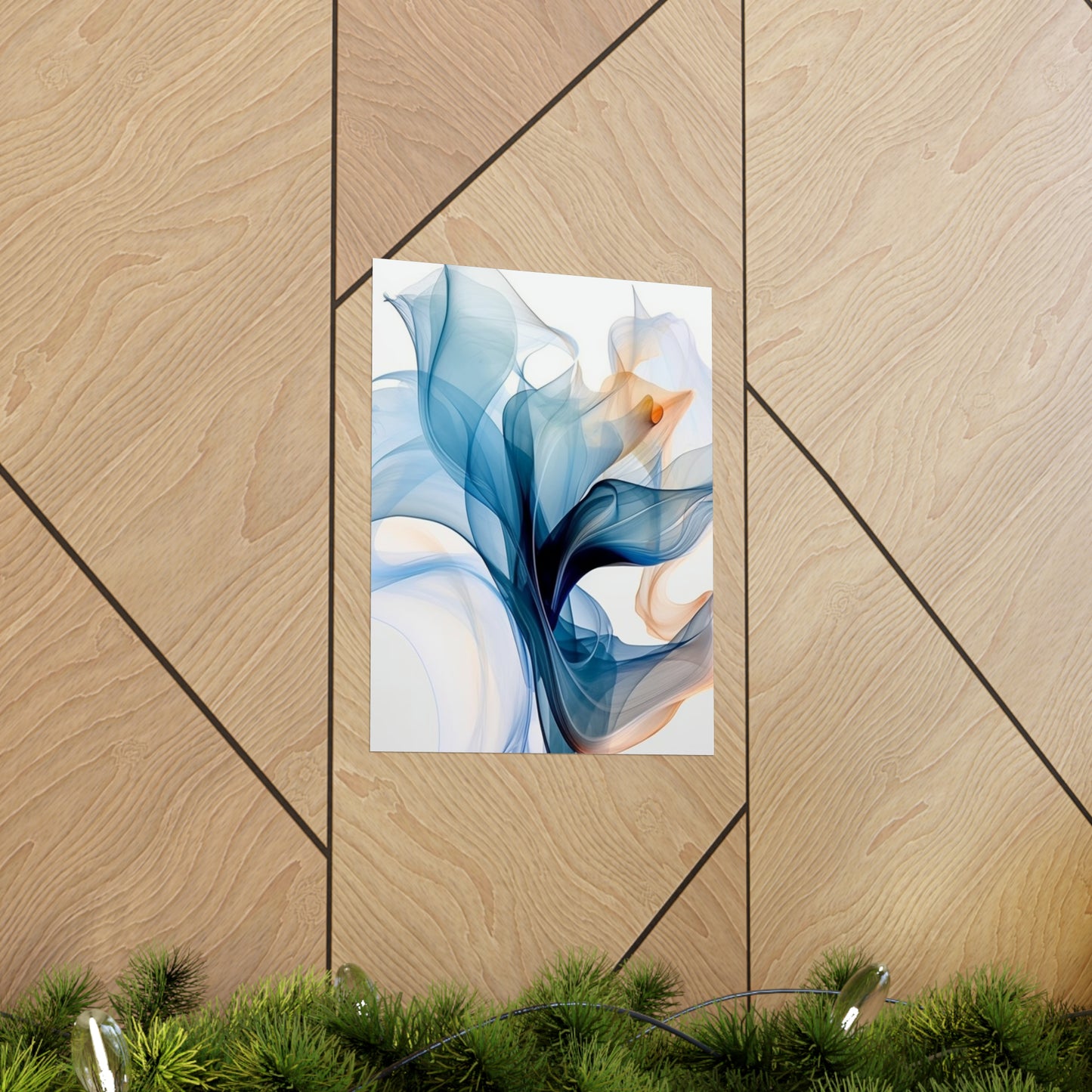 Premium Matte Vertical Posters Blue Tluip Abstract 3