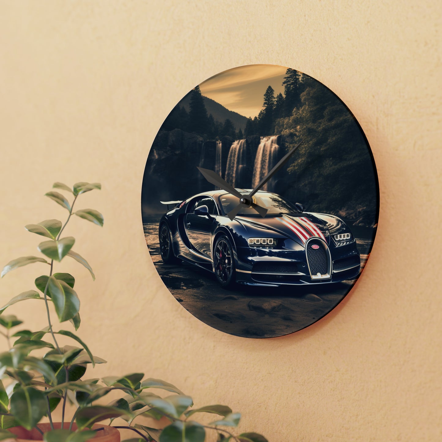 Acrylic Wall Clock Bugatti Waterfall 2