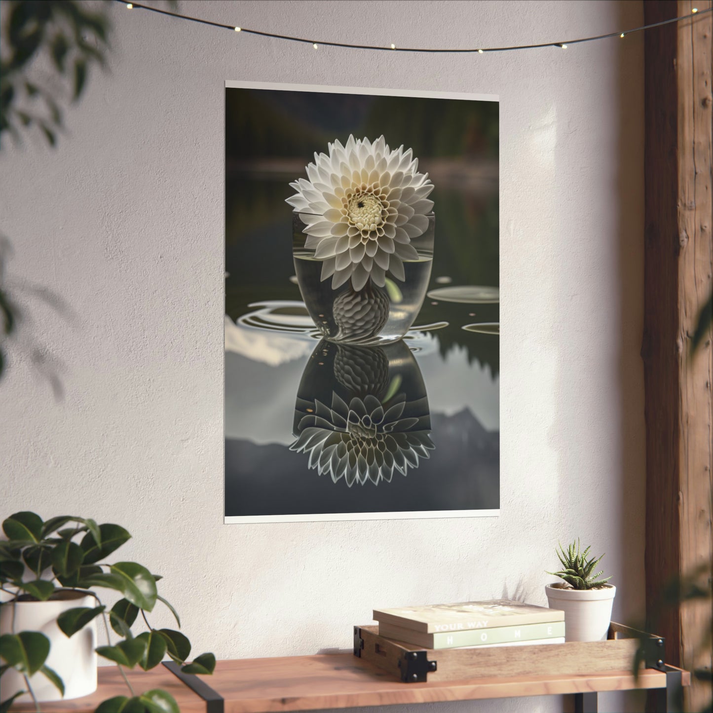 Premium Matte Vertical Posters White Dahlia 3