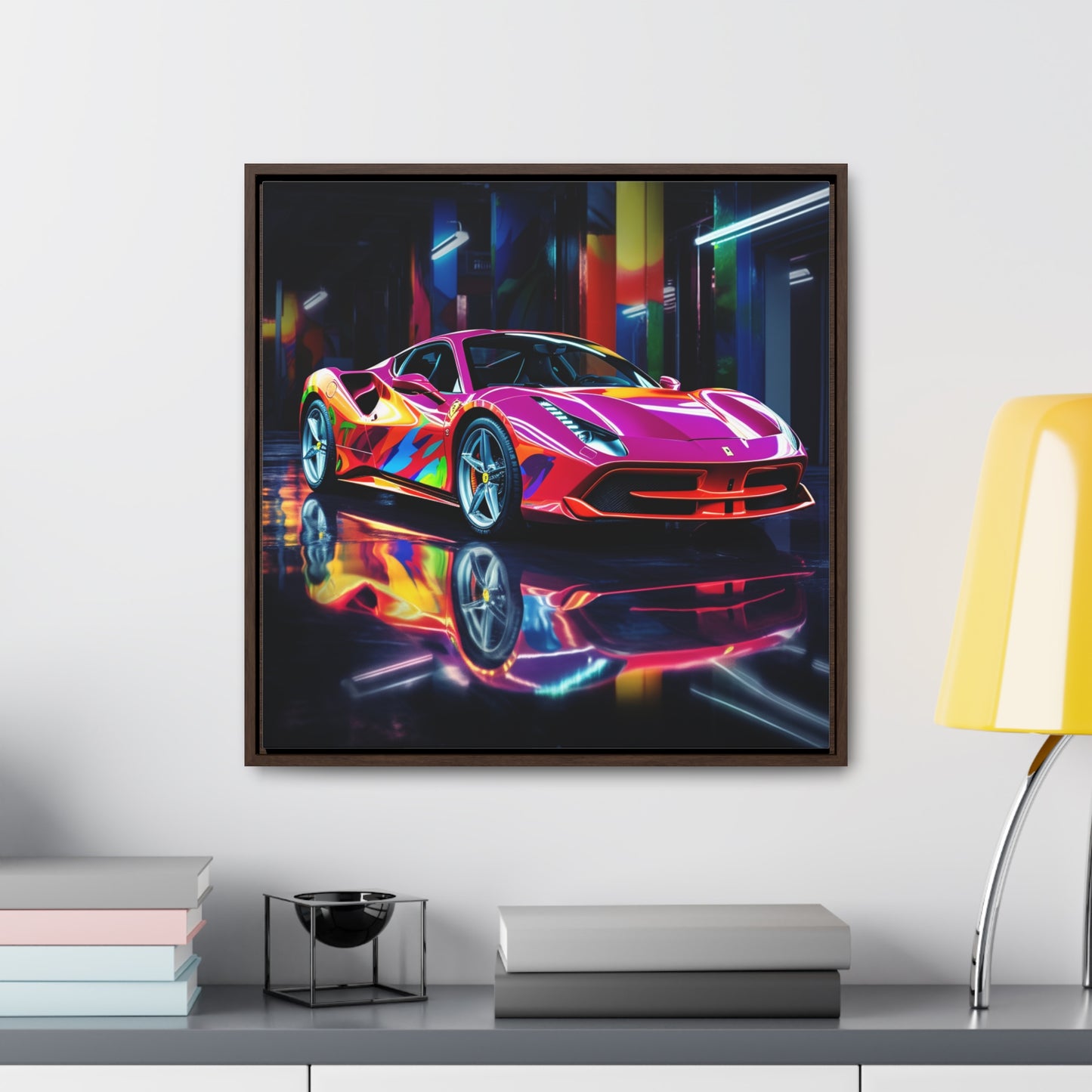 Gallery Canvas Wraps, Square Frame Pink Macro Ferrari 1