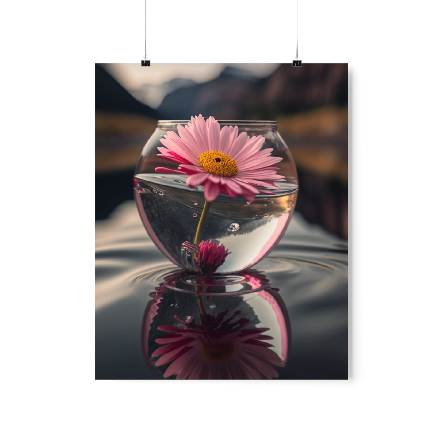 Premium Matte Vertical Posters Daisy in a vase 2