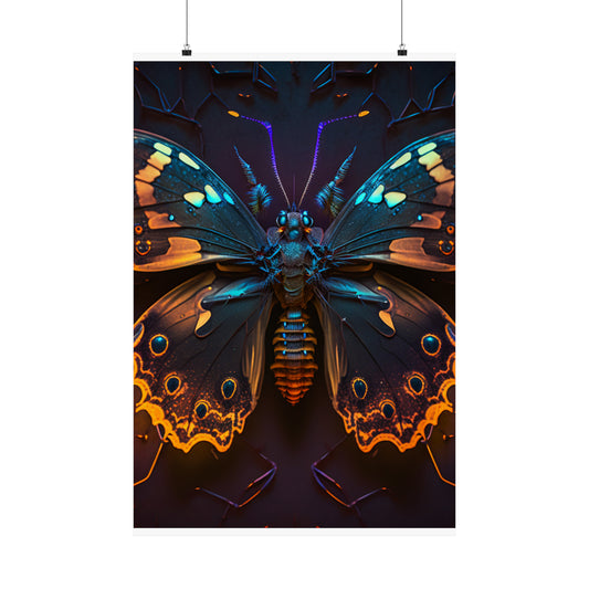 Premium Matte Vertical Posters Neon Hue Butterfly 2