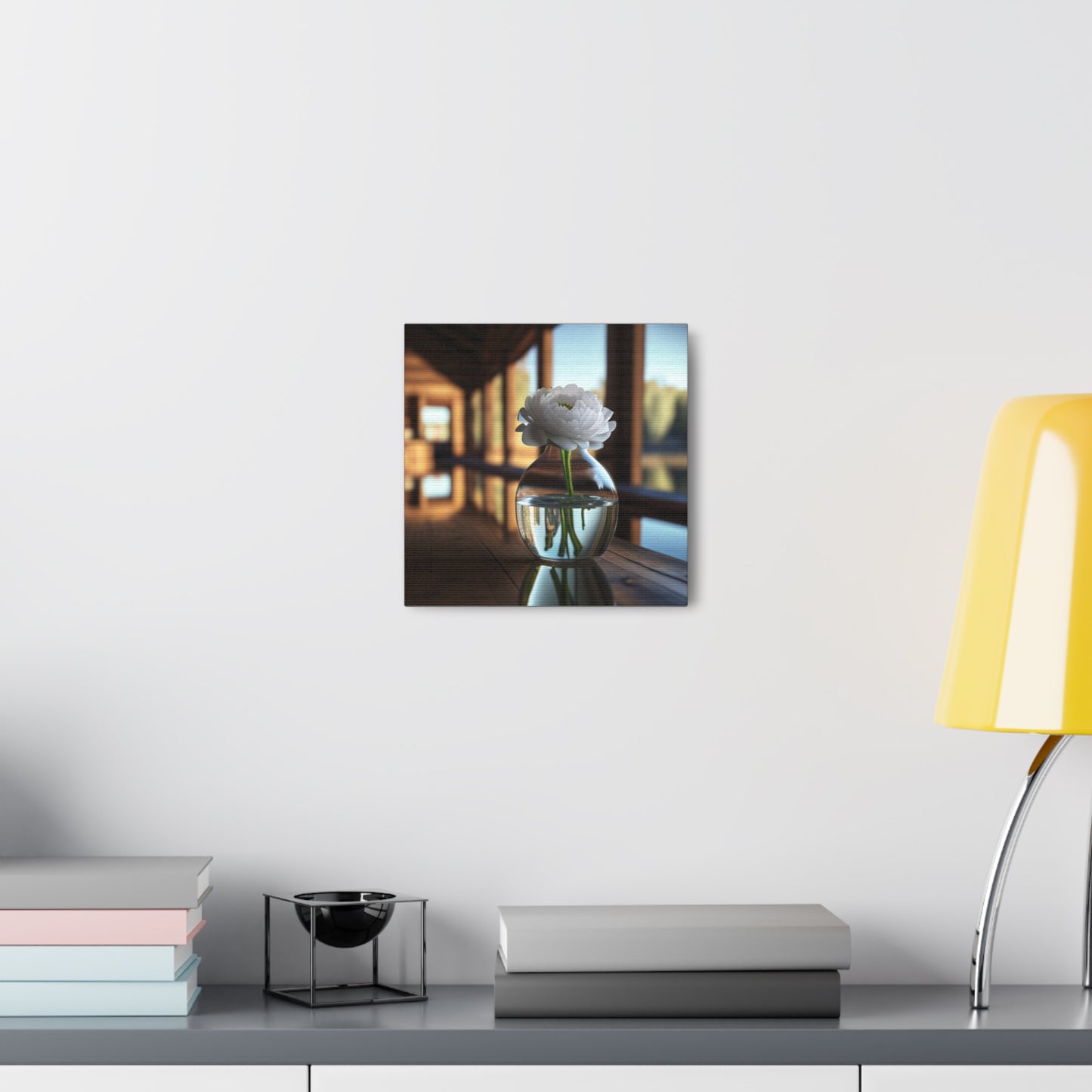 Canvas Gallery Wraps White Peony glass vase 3