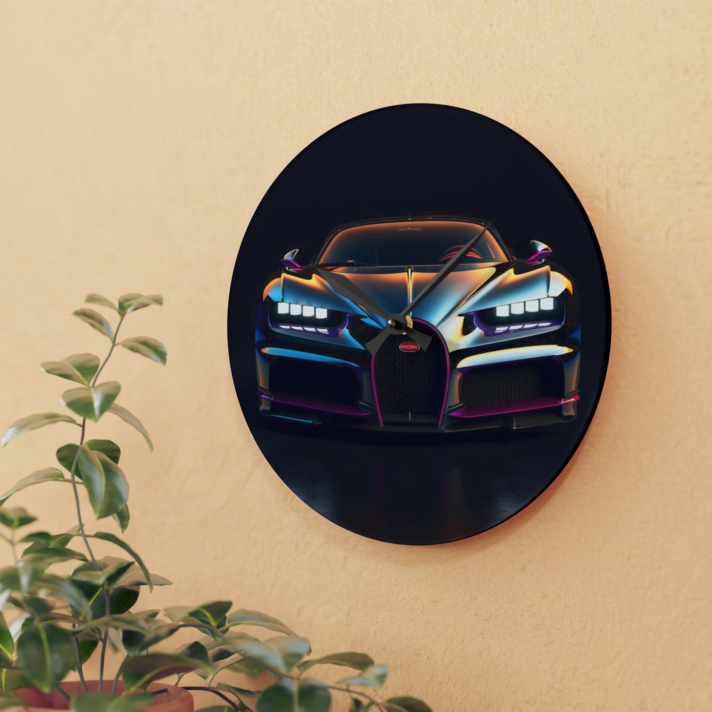 Acrylic Wall Clock Hyper Bugatti Chiron 1
