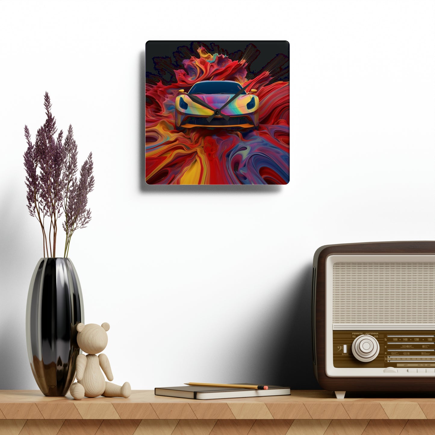 Acrylic Wall Clock Ferrari Water Fusion 1