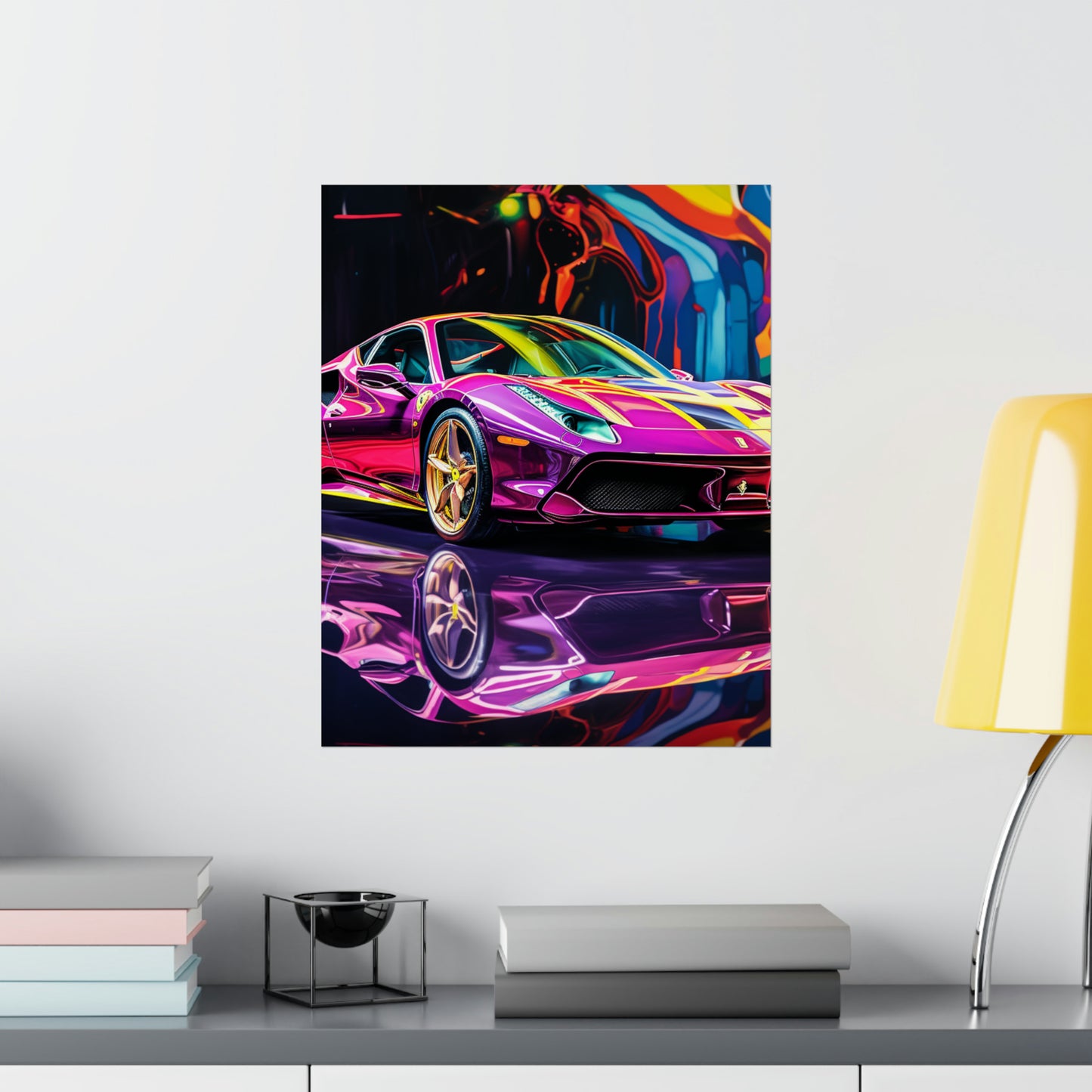 Premium Matte Vertical Posters Pink Macro Ferrari 2