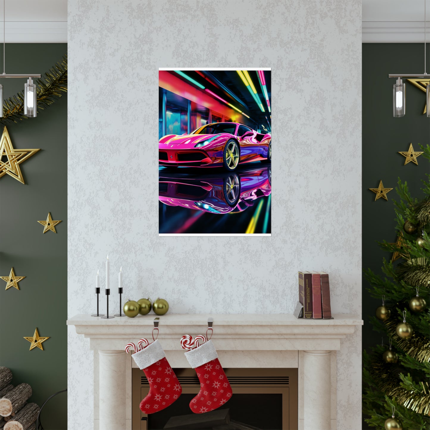 Premium Matte Vertical Posters Pink Macro Ferrari 4